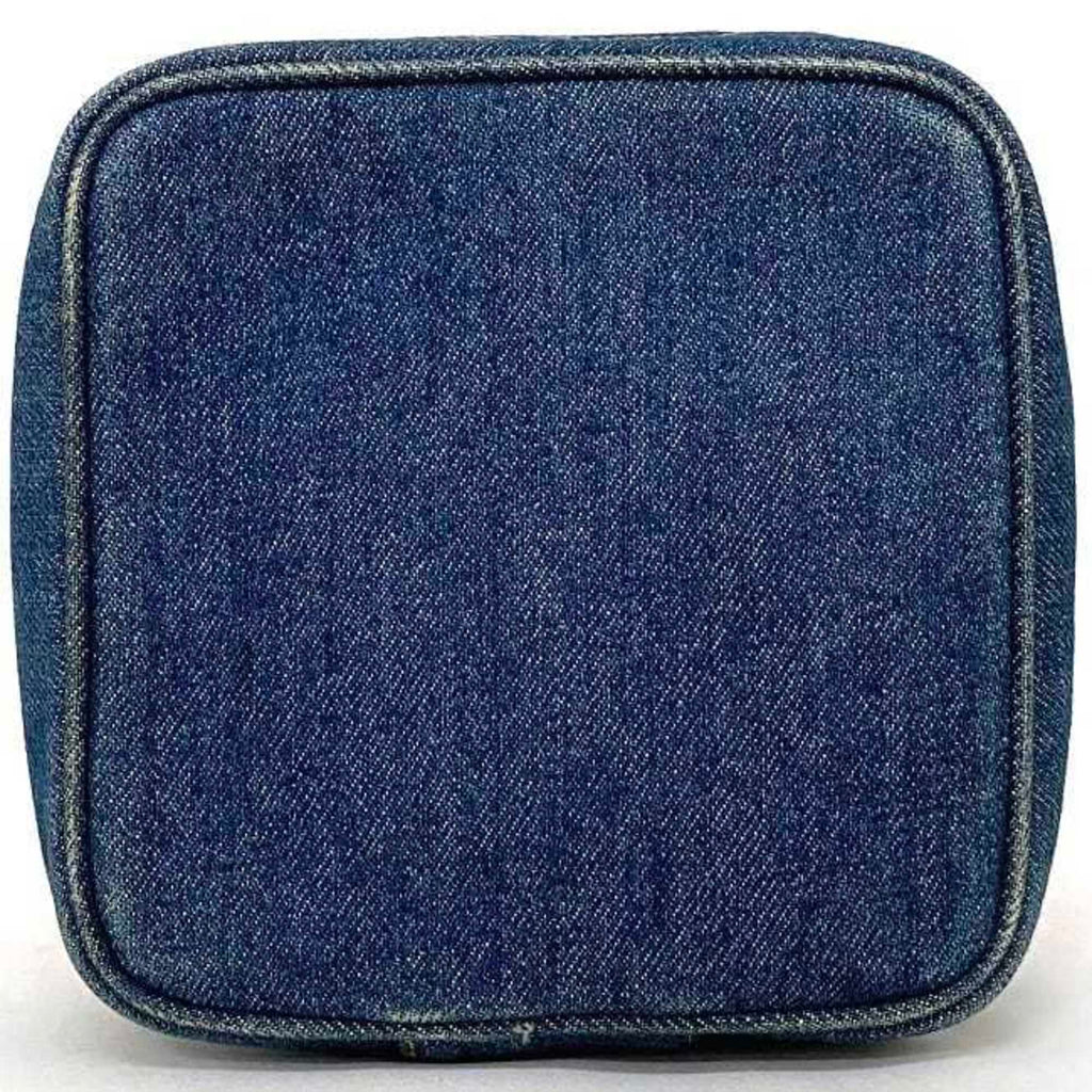 CHANEL Handbag Vanity Cocomark A07058 Canvas Leather GP 4th  Pouch Double Stitch
