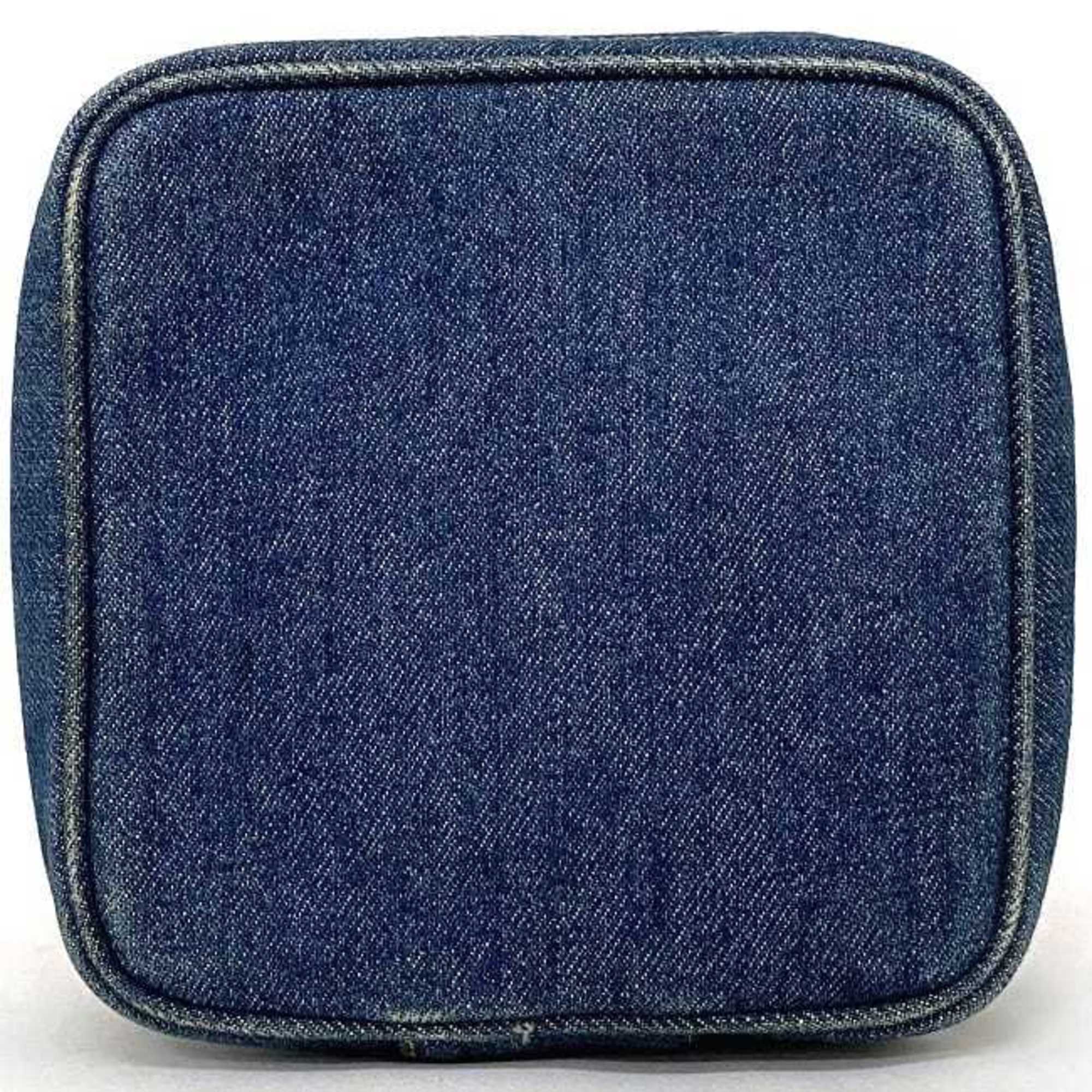 CHANEL Handbag Vanity Cocomark A07058 Canvas Leather GP 4th  Pouch Double Stitch