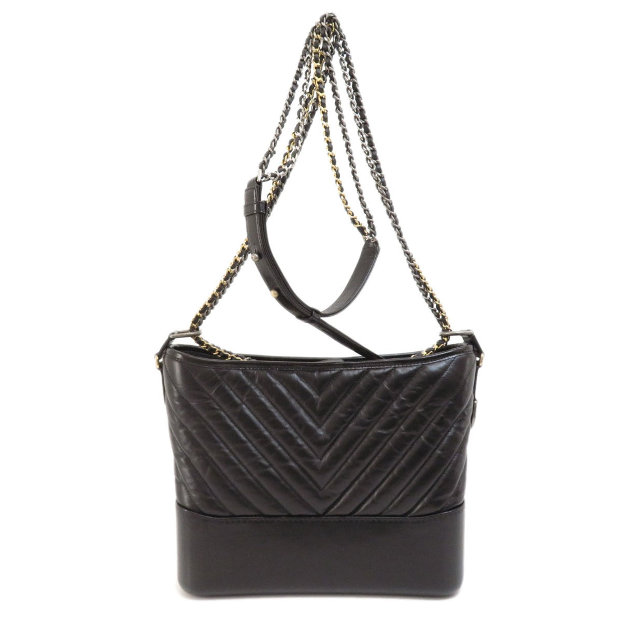 CHANEL V stitch shoulder bag calf Ladies