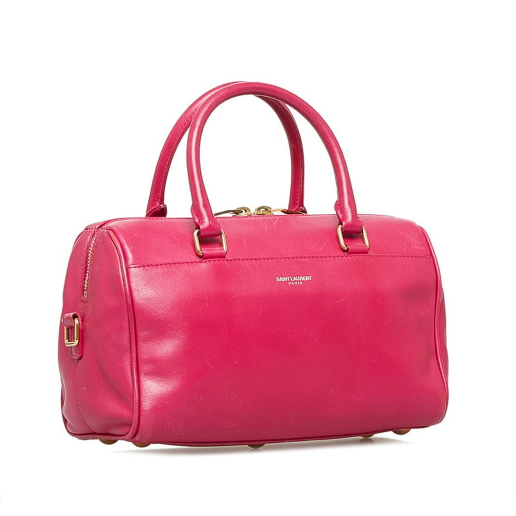 SAINT LAURENT Classic Baby Duffle Handbag Shoulder Bag 330958 Pink Leather Ladies