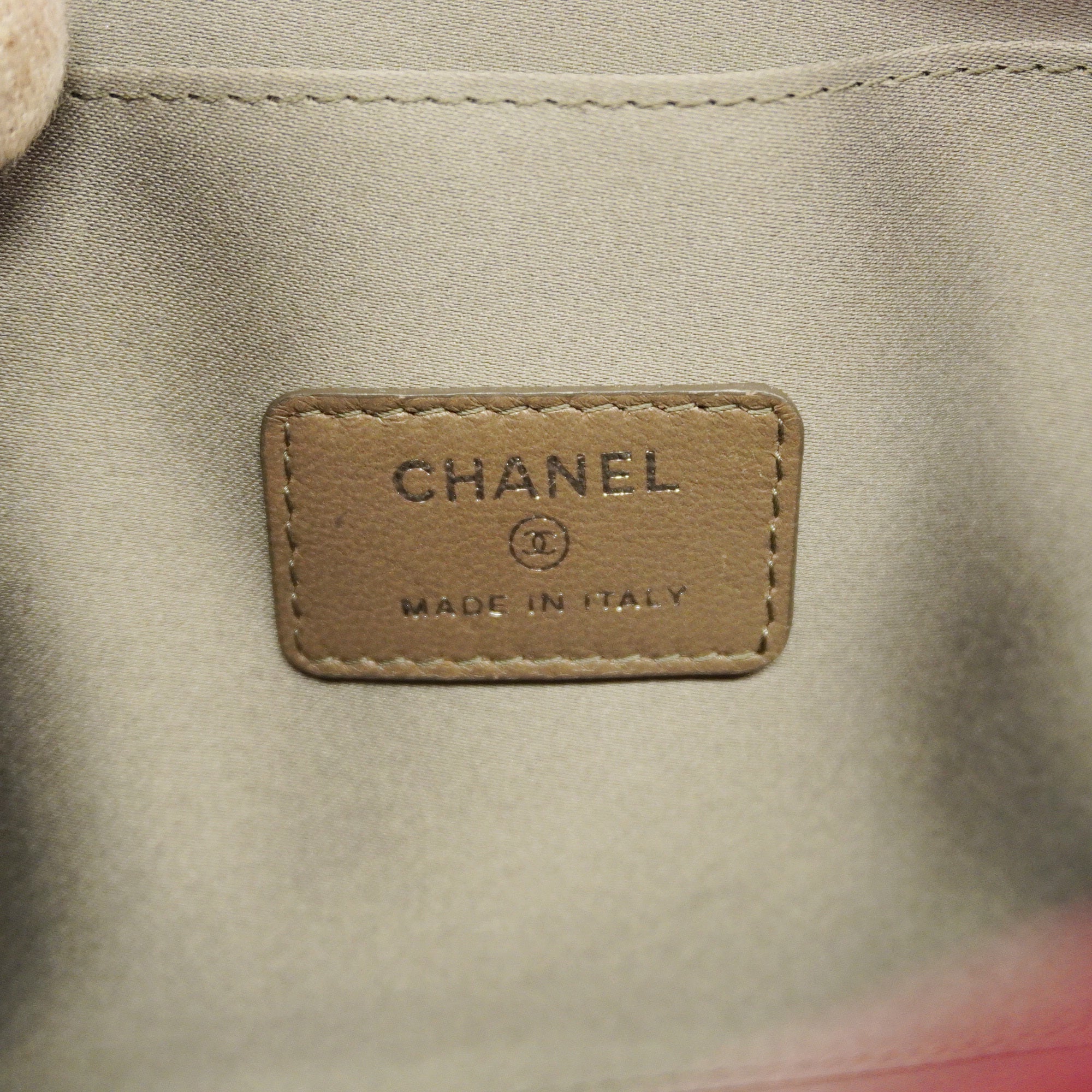 CHANEL  Icon Icon Women's Patent Leather,Rayon Handbag Pink