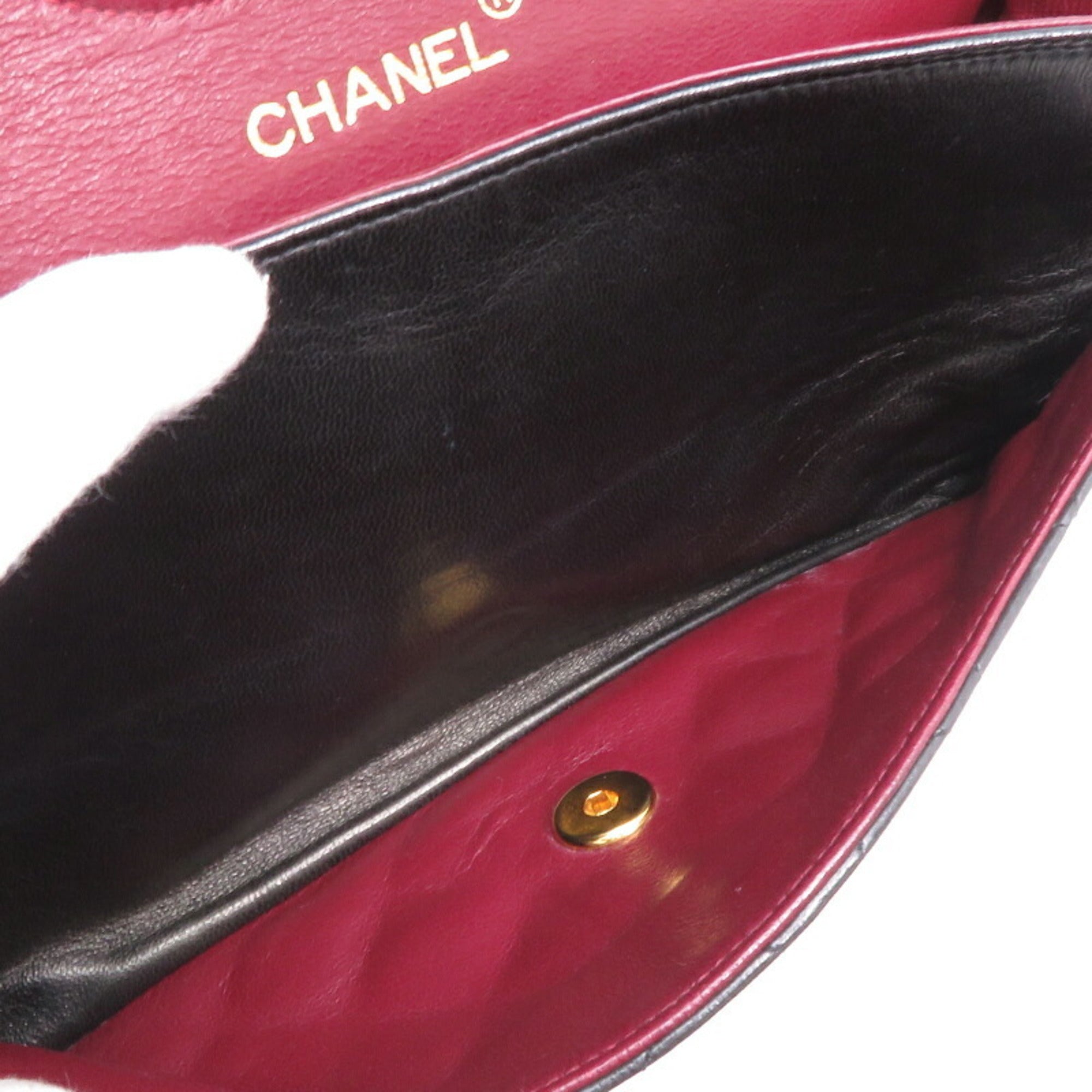 CHANEL Matelasse 25 Chain Shoulder Women's Bag Lambskin Black