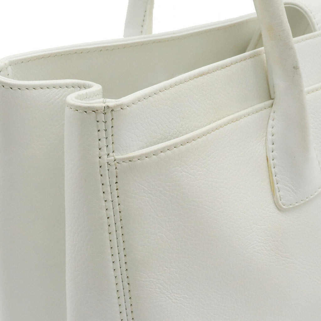 CHANEL Executive Line Coco Mark Tote Bag Handbag White Shoulder A15206