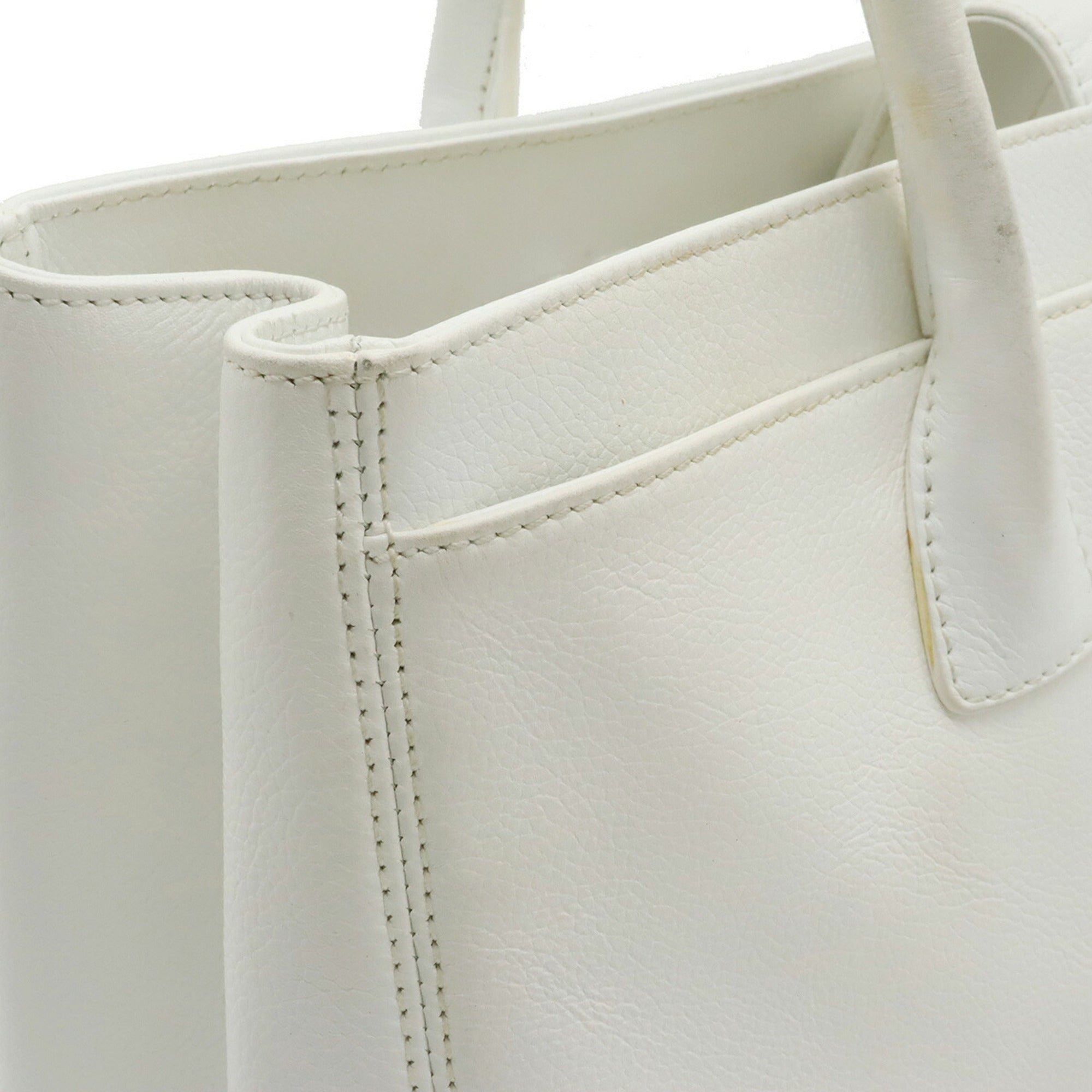 CHANEL Executive Line Coco Mark Tote Bag Handbag White Shoulder A15206