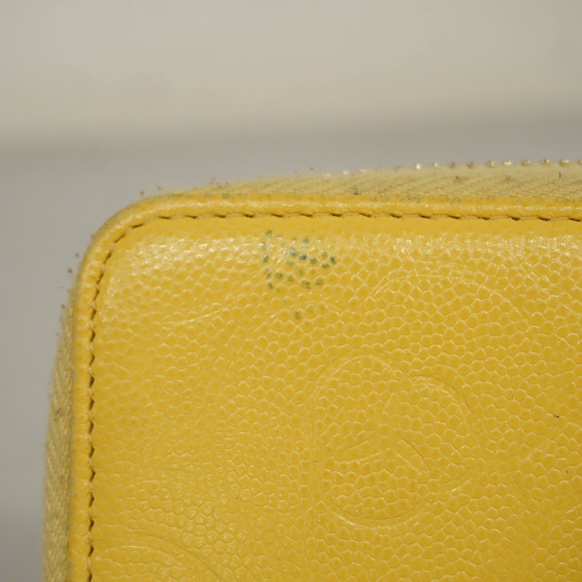 CHANELAuth  Camellia Bi-fold Long Wallet Gold Hardware Leather Yellow