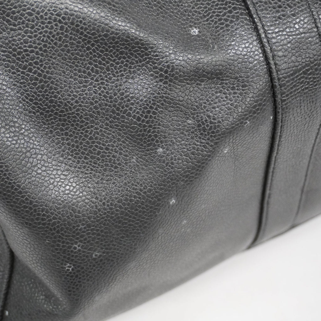 CHANELAuth  Caviar Skin Women's Caviar Leather Boston Bag Black