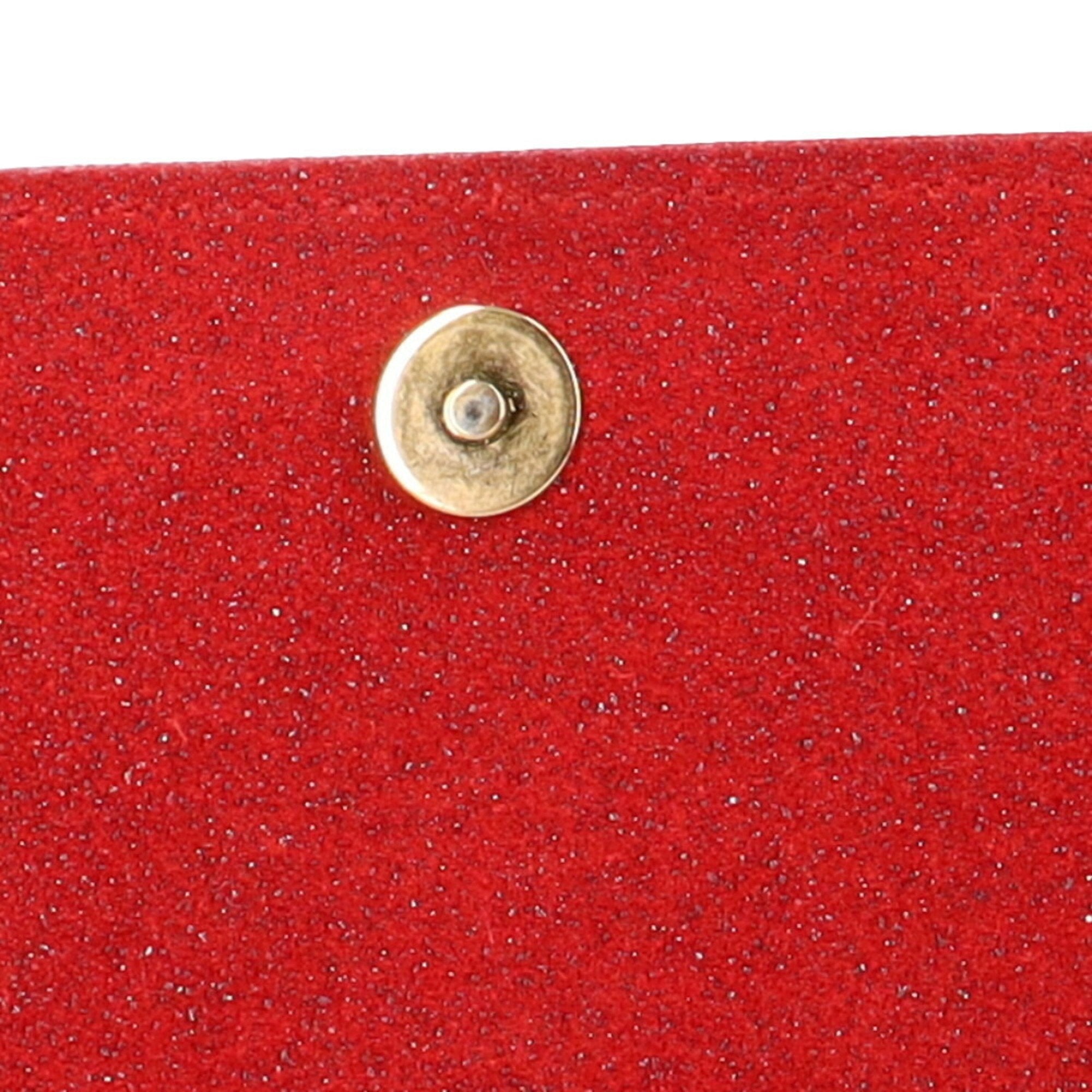 YVES SAINT LAURENT Clutch Bag Leather Red Women's