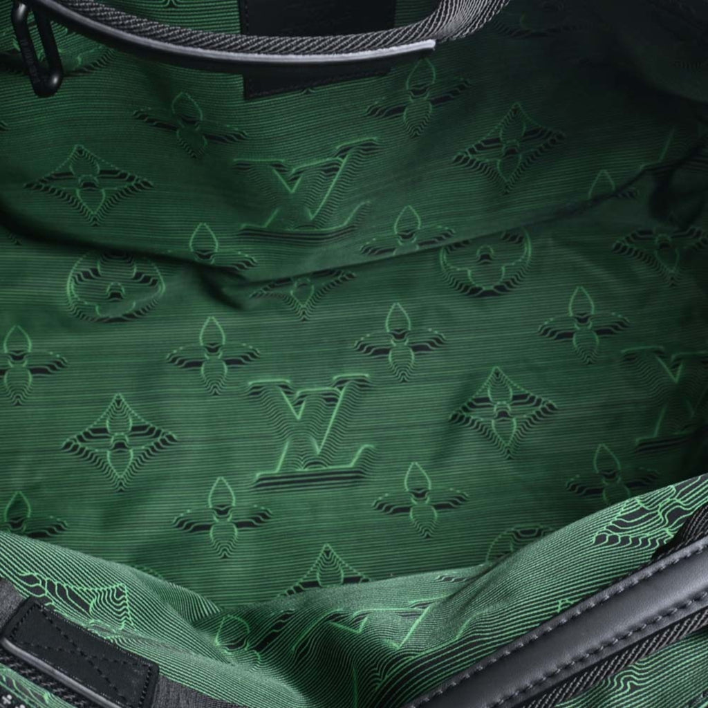 LOUIS VUITTON Monogram Nylon Keepall Bandouliere Reversible 50 Handbag Boston Bag M45602 Black Green Men's