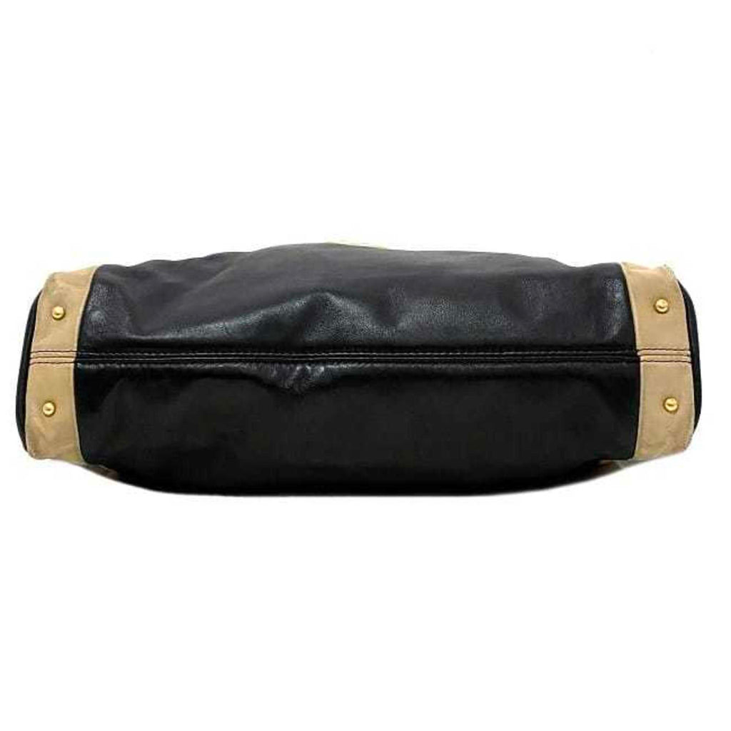 CHANEL Chain Tote Bag Black Beige Gold Cocomark Leather Lambskin 7th  Big Soft