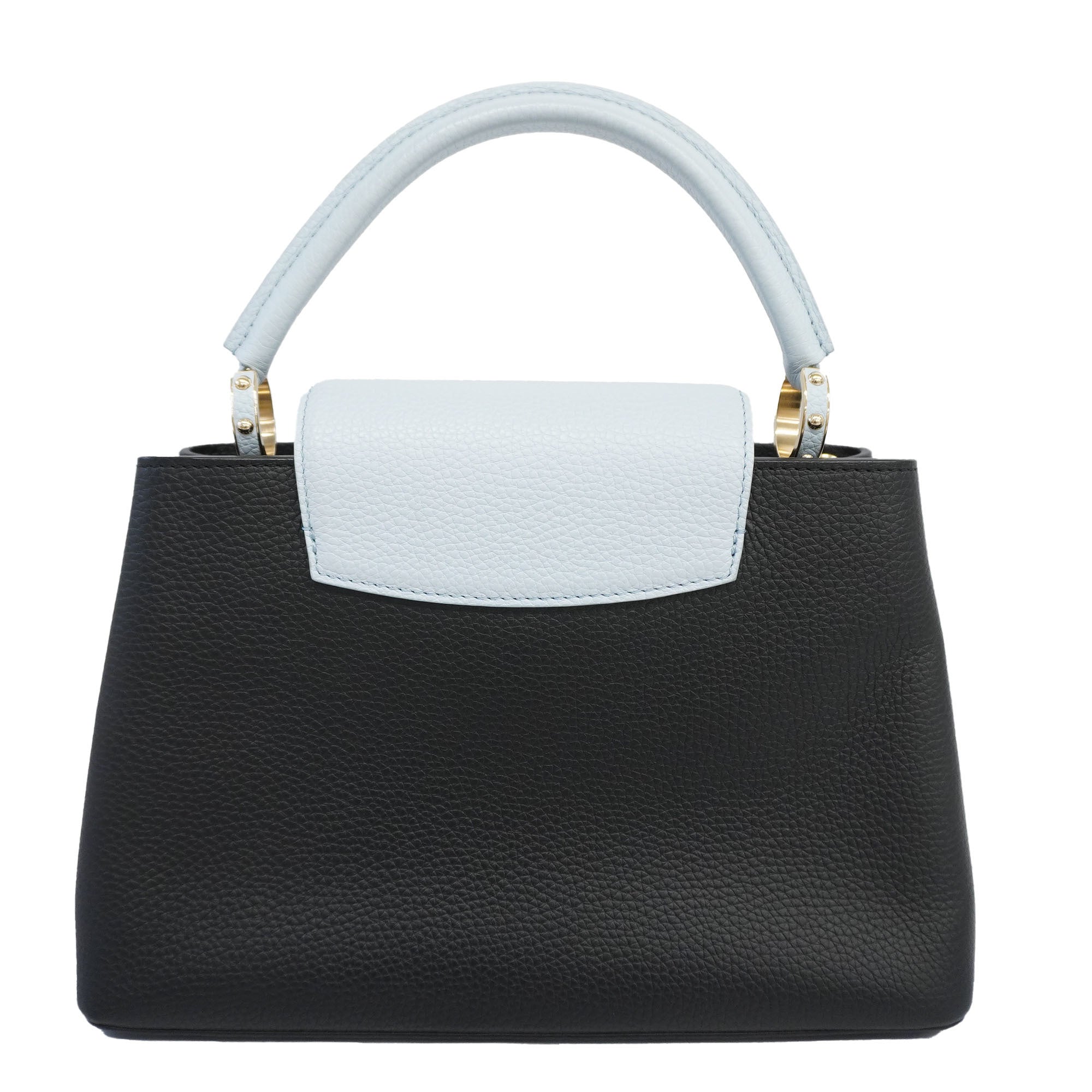 LOUIS VUITTONAuth  Taurillon 2way Bag Capucine MM M57523 Black,Light Blue