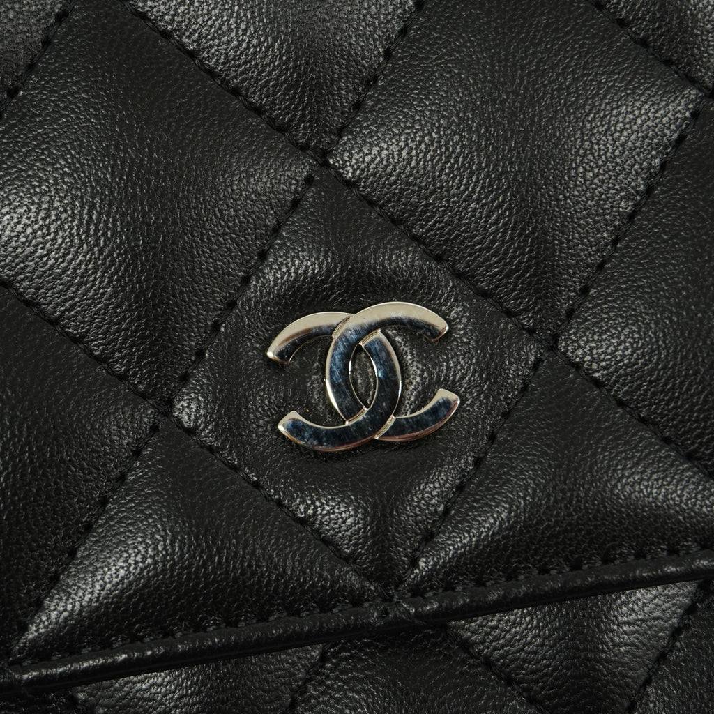 CHANEL  Matelasse Chain Shoulder Gold Hardware Women's Lambskin Black