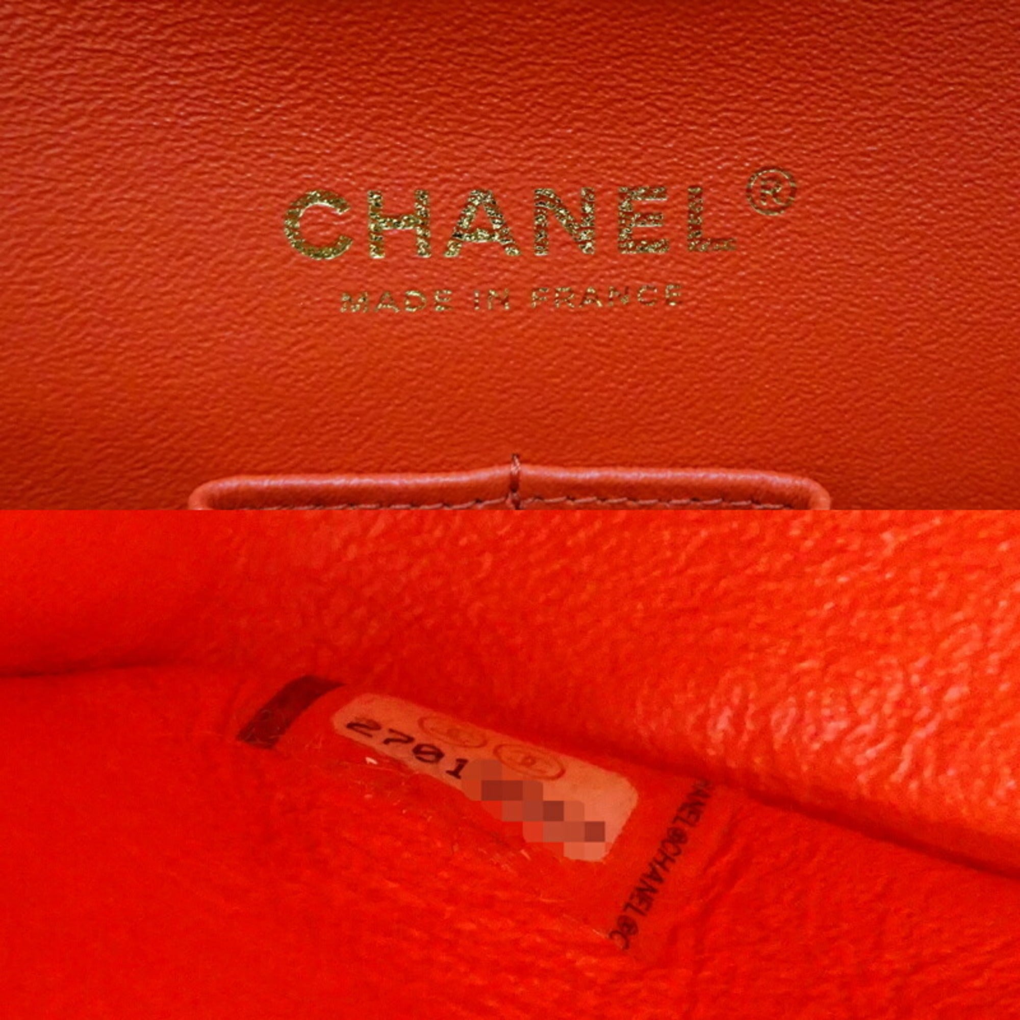 CHANEL Matelasse 25 Chain Shoulder Women's Bag A01112 Caviar Skin Red