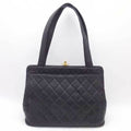 CHANEL shoulder bag matelasse caviar skin leather black gold ladies