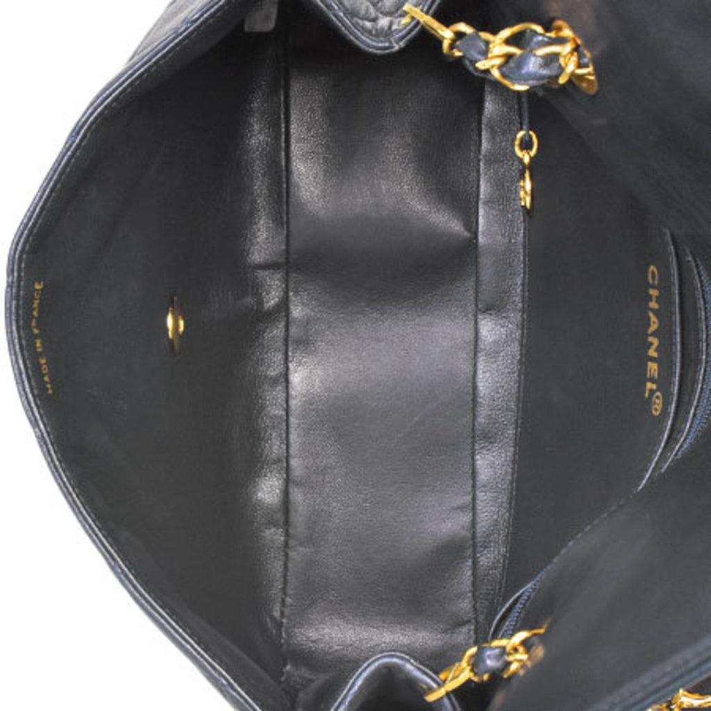 Chanel matelasse V flap knot chain handbag No. 3 here mark navy lambskin