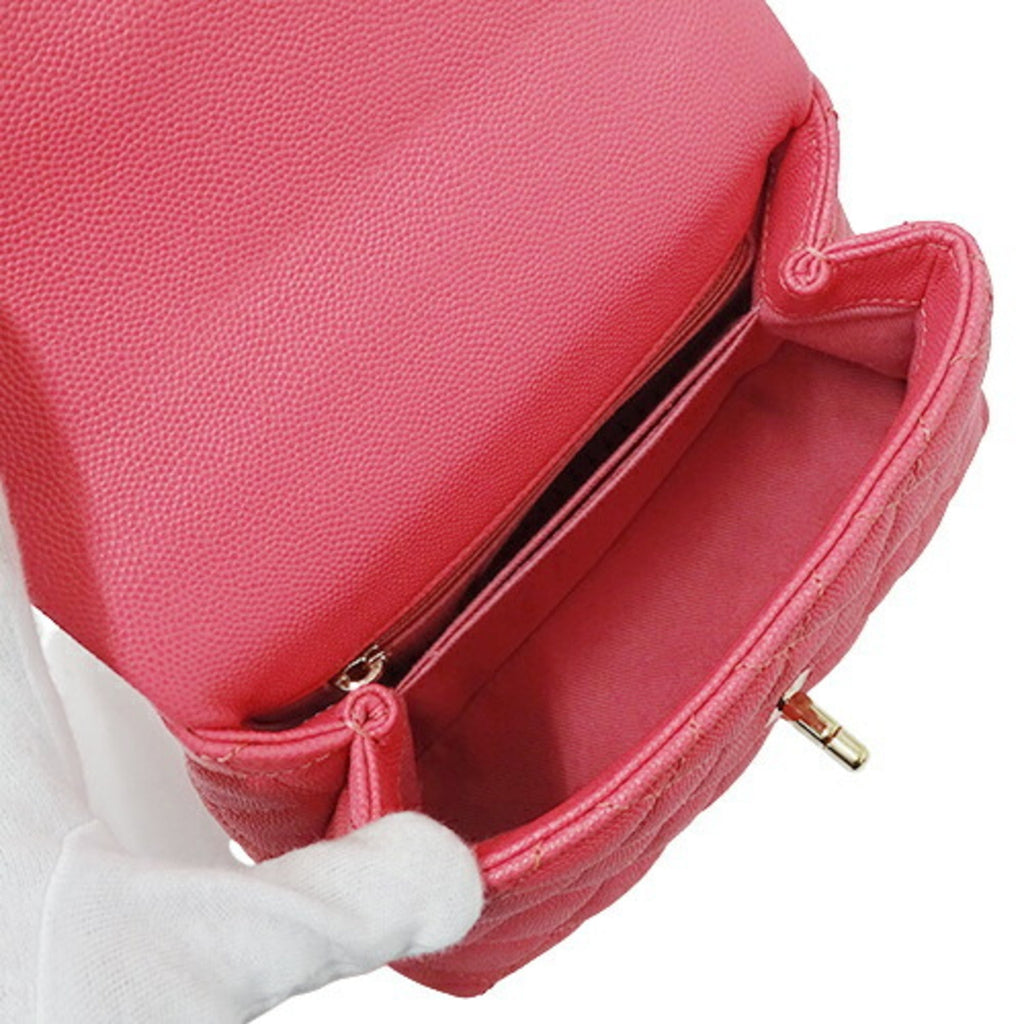 CHANEL Bag Matelasse Women's Handbag Shoulder 2way Caviar Skin Pink Crossbody