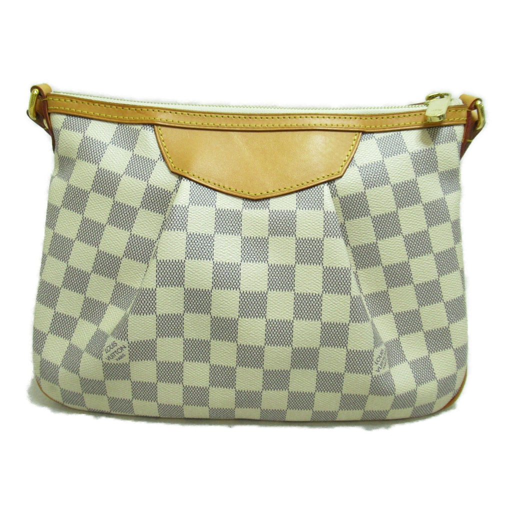 LOUIS VUITTON SiracusaPM Shoulder Bag Ivory Damier Azur PVC coated canvas N41113