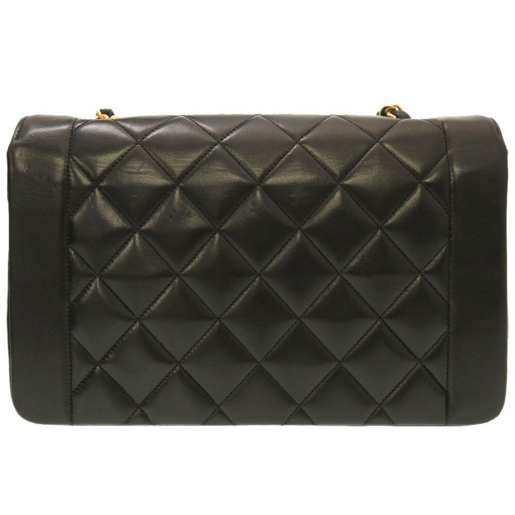CHANEL Diana 25 Medium Matelasse Lambskin Black Gold Chain Shoulder Bag Cocomark Turnlock