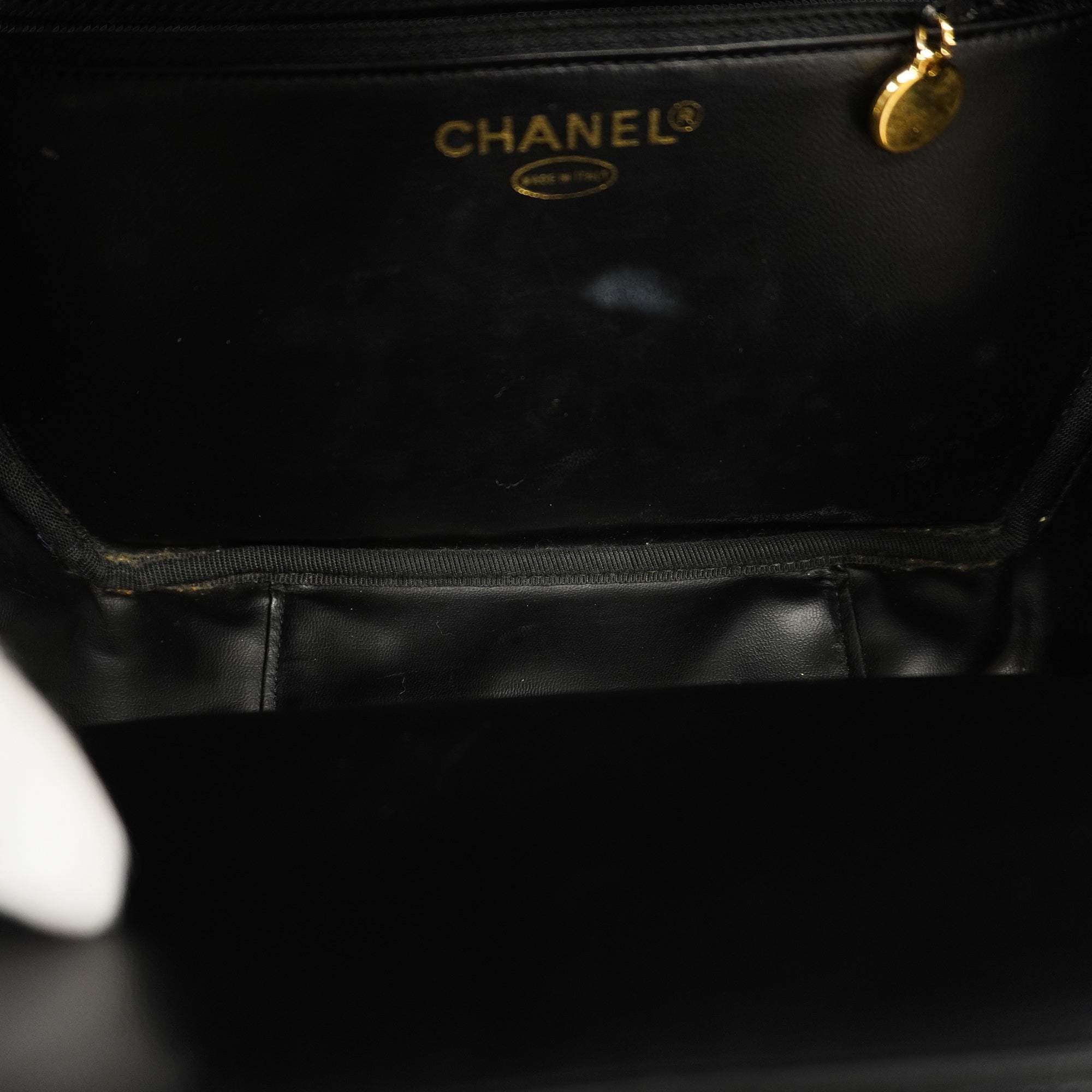 CHANEL  2WAY Bag Women's Caviar Leather Handbag,Shoulder Bag Black
