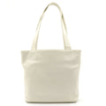 CHANEL here mark embossed tote bag shoulder leather ivory white