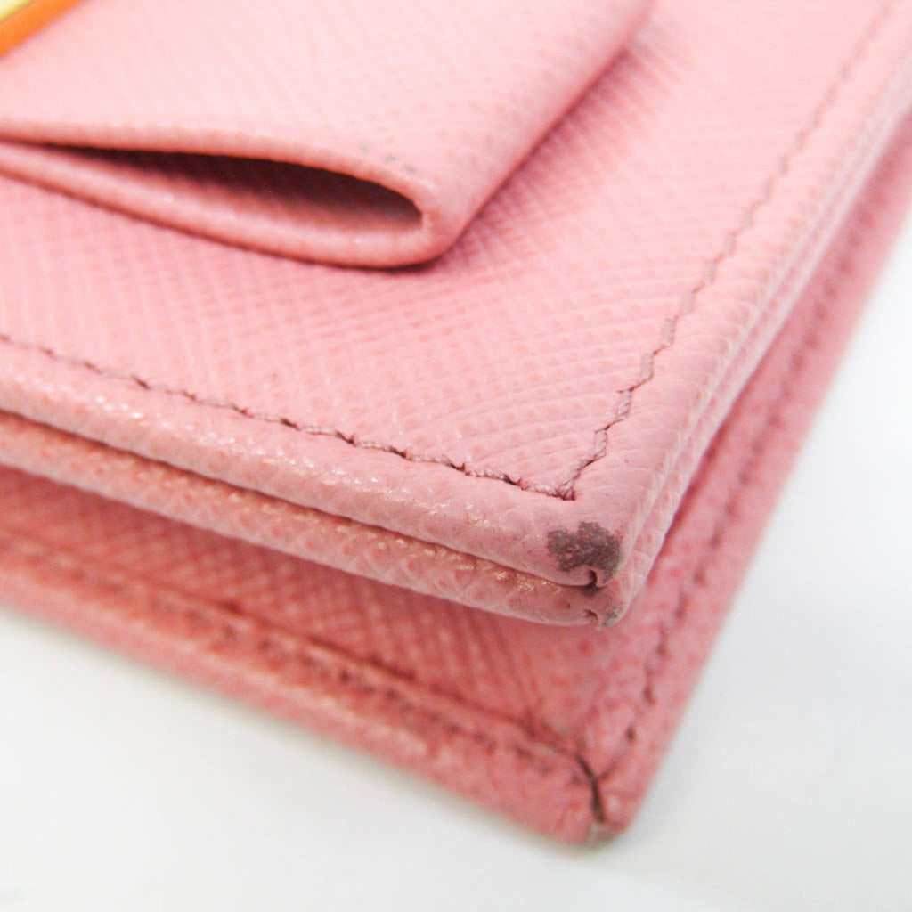 PRADA SAFFIANO FIOCCO 1MC122 Leather Business Card Case Pink