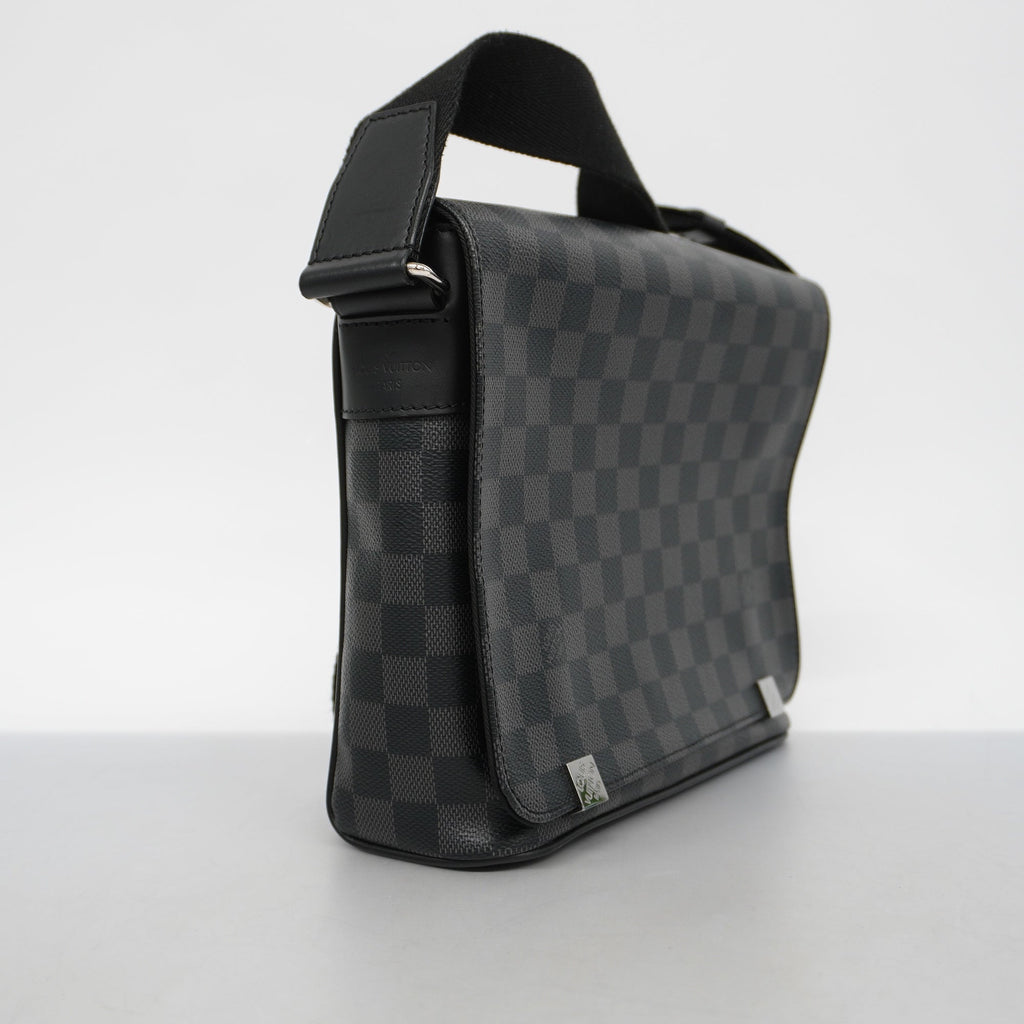 LOUIS VUITTONAuth  Damier Graphite District PM N41028 Men's Shoulder Bag