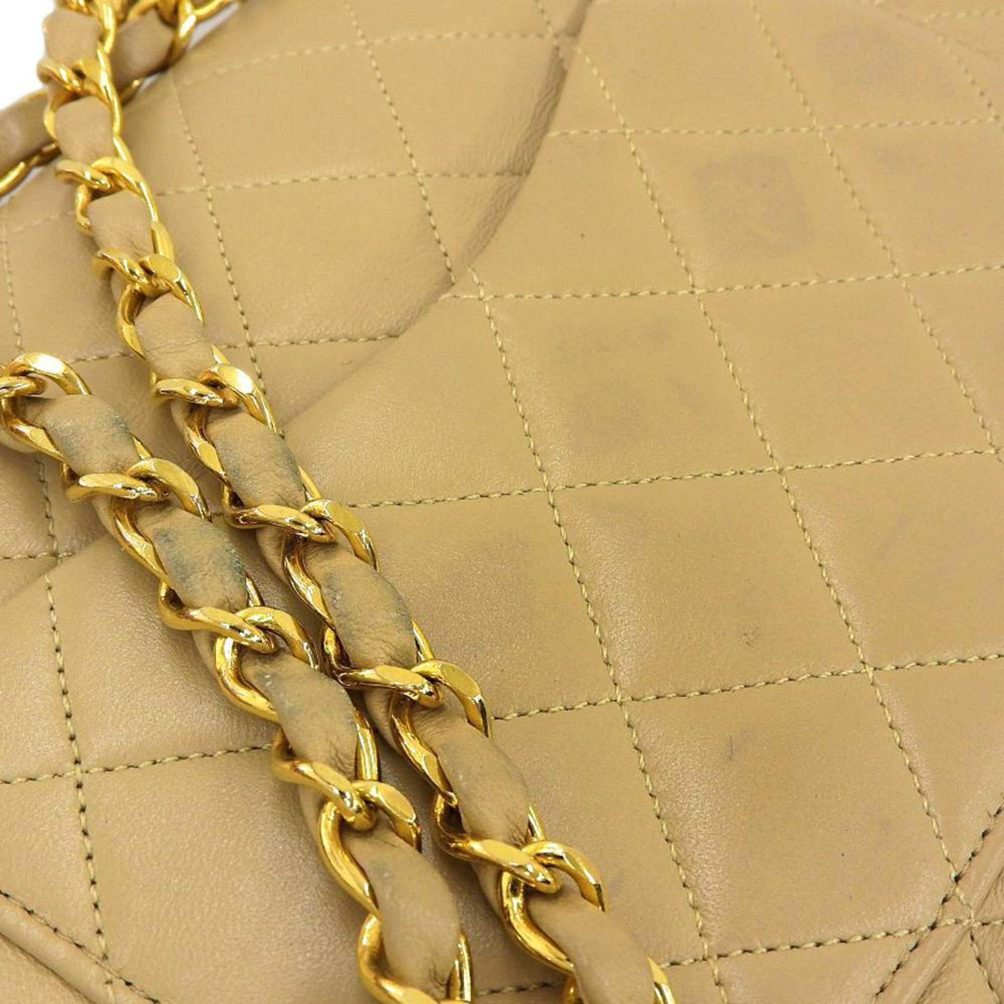 CHANEL here mark matelasse 25 chain shoulder double flap A01112