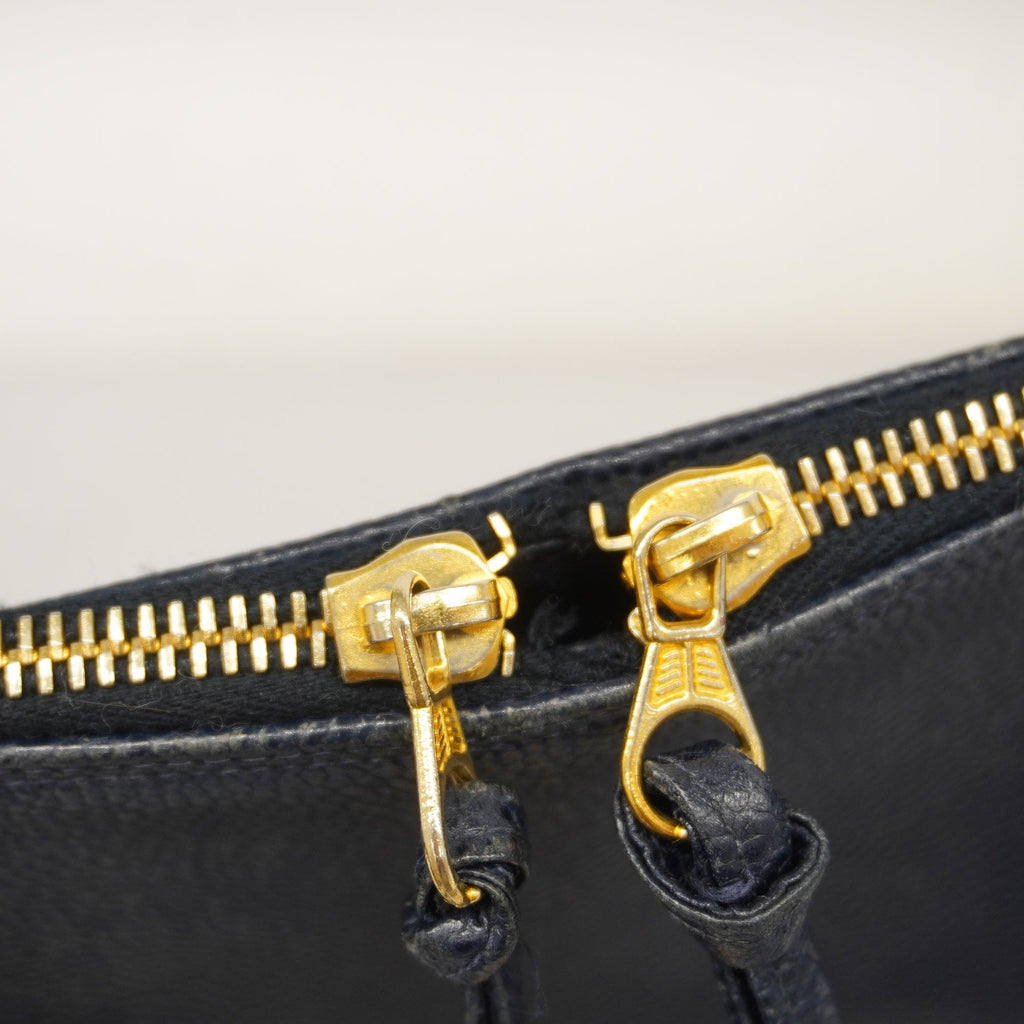 CHANELAuth  Tote Bag Cambon Line Women's Leather Tote Bag Navy