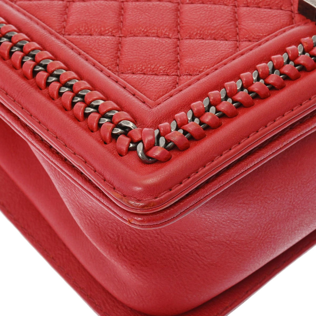CHANEL Boy  Men,Women Handbag Black,Red Color,White