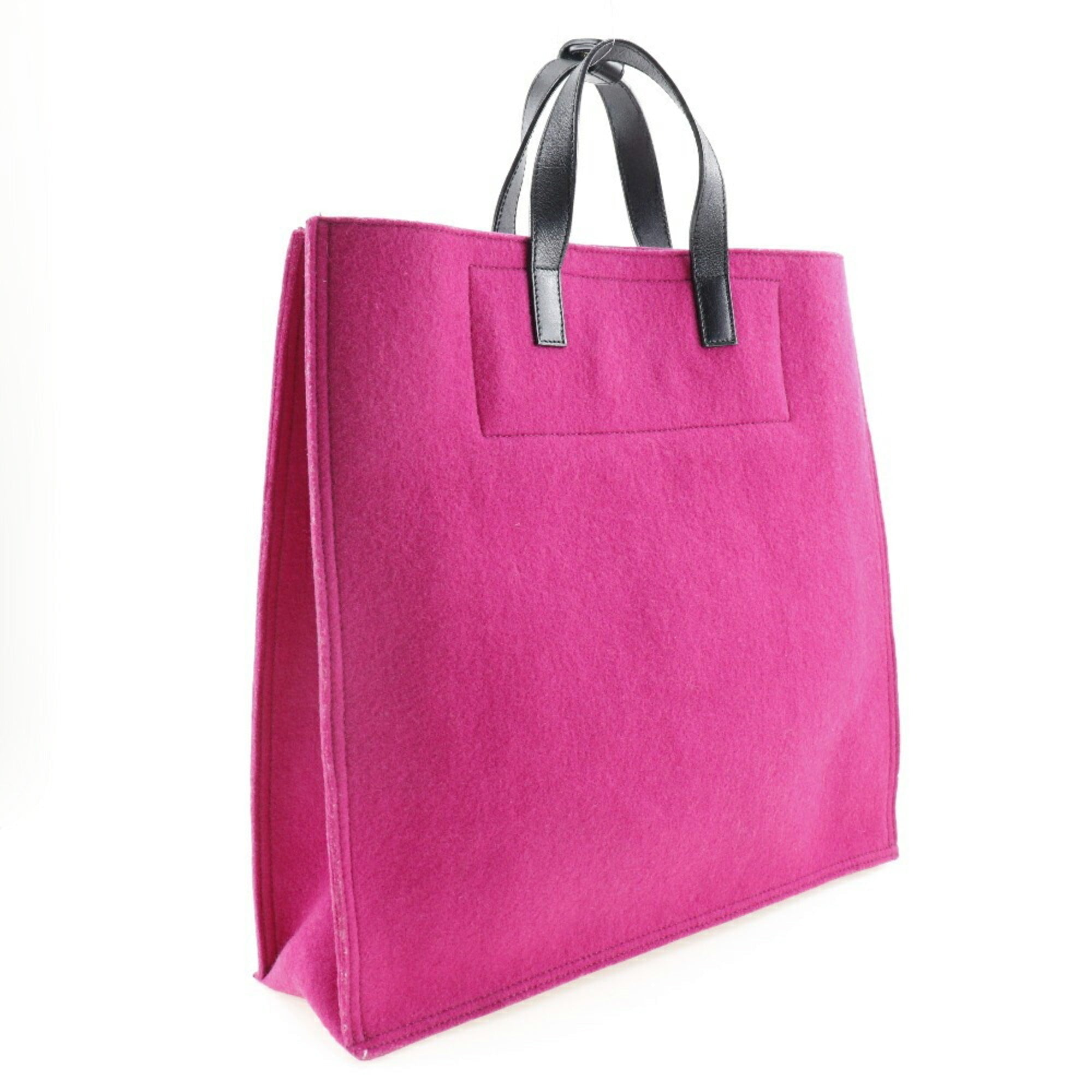 SAINT LAURENT Tote Bag Felt x Leather Pink Ladies