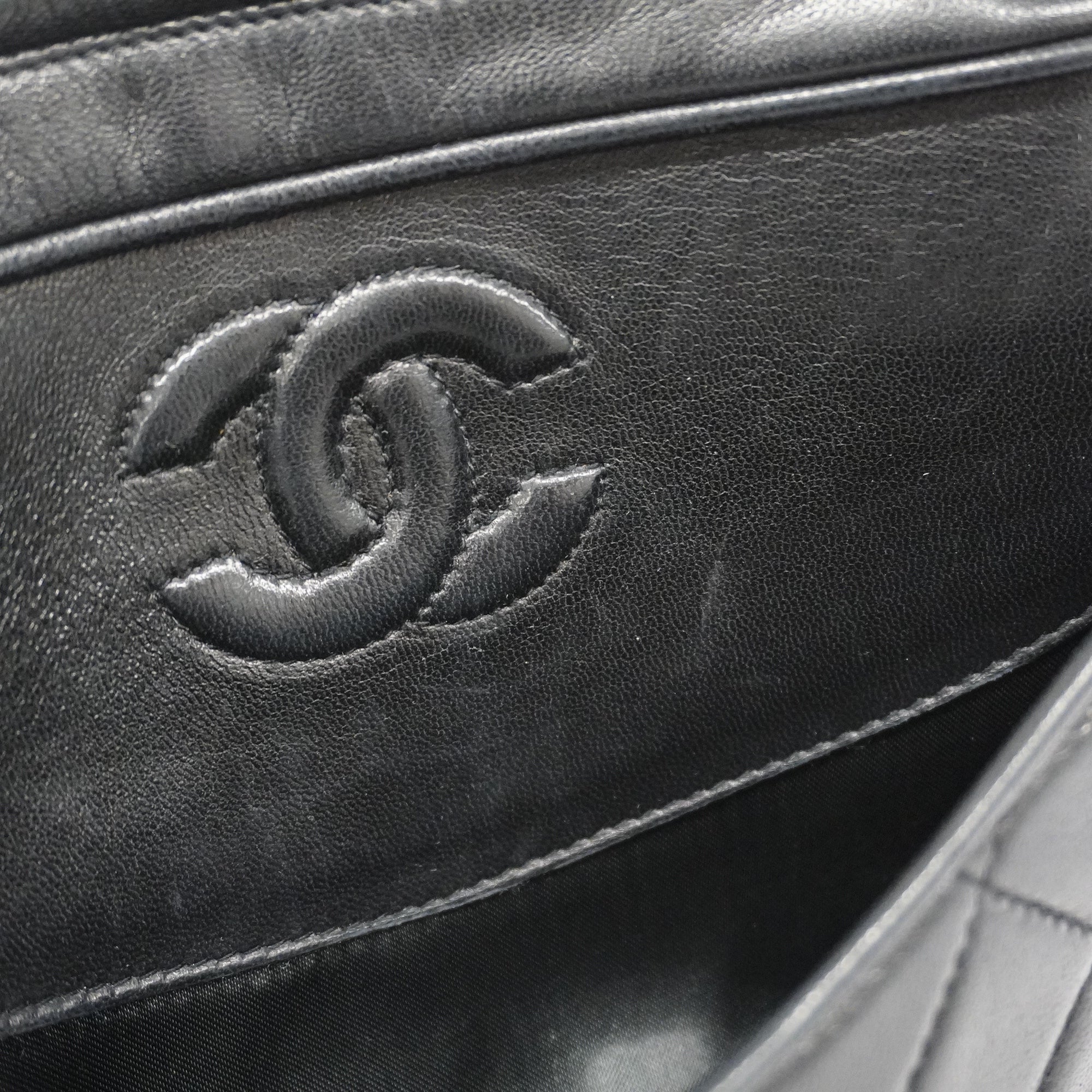 CHANEL[3bd5058]   Shoulder Bag Matelasse Chain Shoulder with Fringe Lambskin Black Gold metal