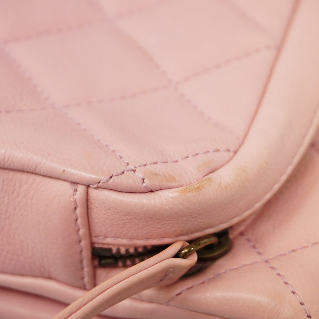 CHANELAuth  Matelasse W Flap W Chain Women's Leather Shoulder Bag Pink