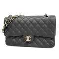 CHANEL  Matelasse W Flap W Chain Lambskin Women's Leather Shoulder Bag Black