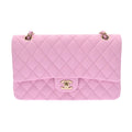 CHANEL matelasse W flap chain shoulder 25 pink ladies caviar skin bag