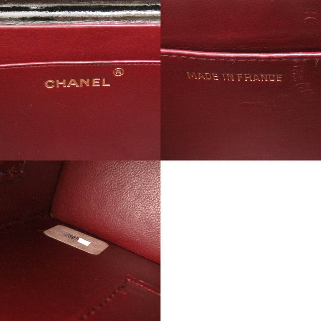 CHANEL Matelasse Enamel Black Cocomark Turnlock Vanity Bag