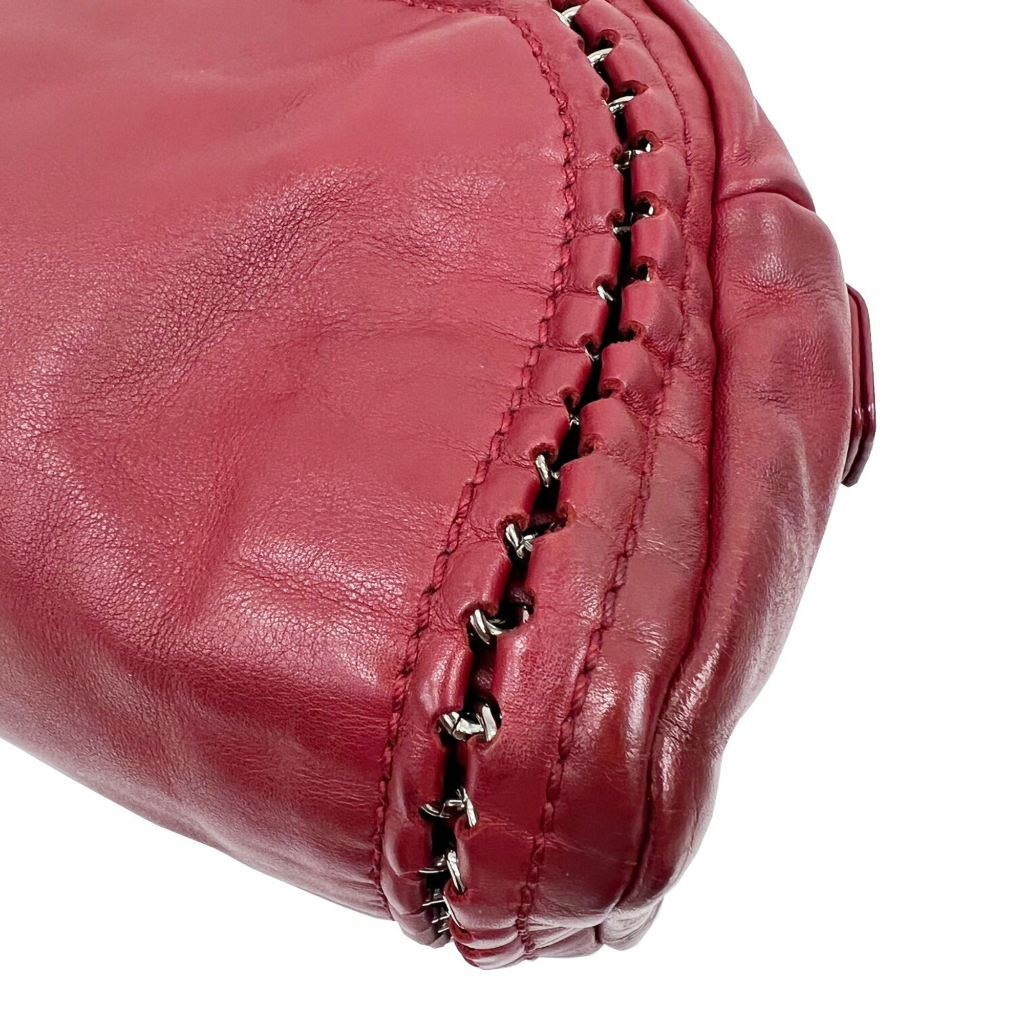 CHANEL Luxury Line Bowling Bag Chain Shoulder Coco Mark Handbag A31575 Ladies Bordeaux 10s