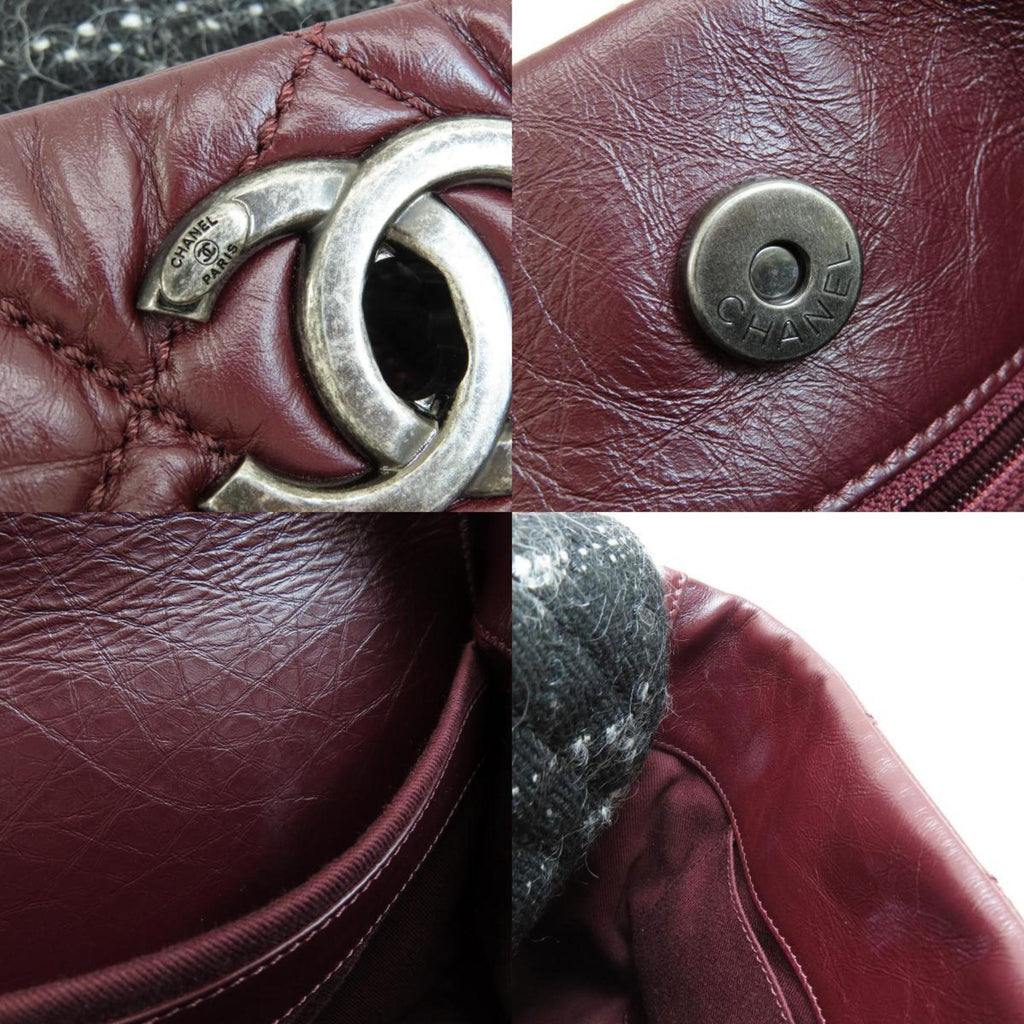 CHANEL Matelasse Coco Mark Handbag Calf/Tweed Women's