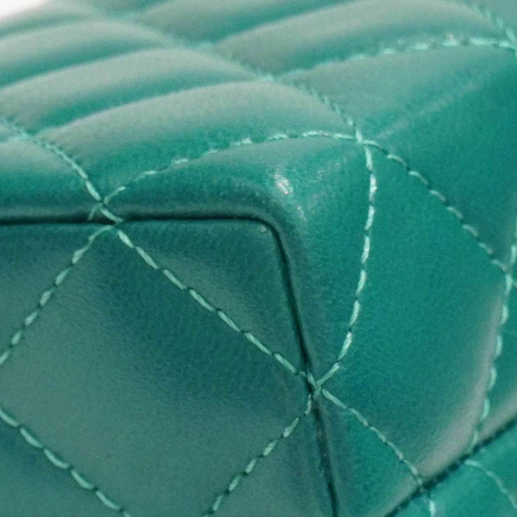CHANEL Chain Clutch AP3452 Shoulder Bag Green Lambskin Women's Men's