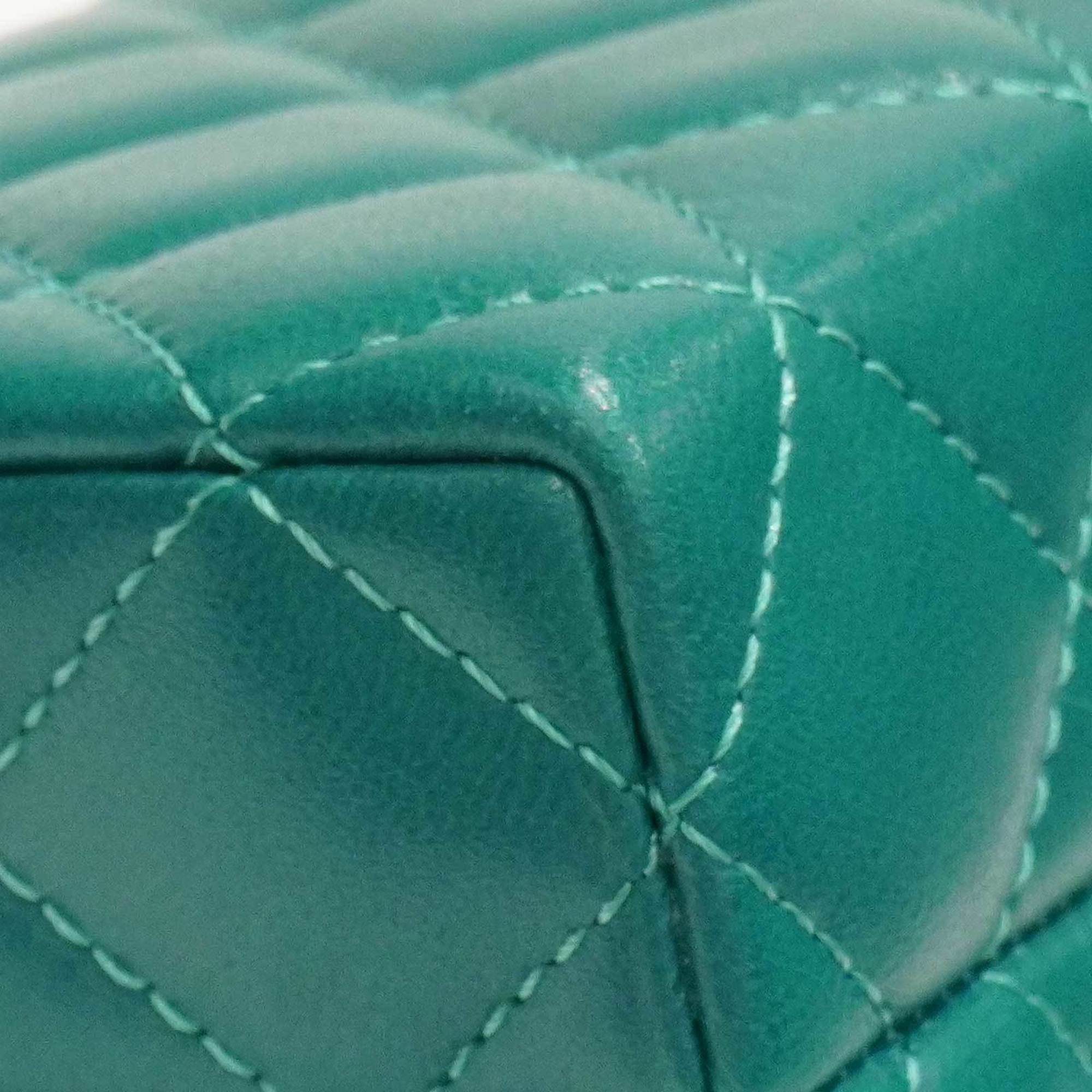 CHANEL Chain Clutch AP3452 Shoulder Bag Green Lambskin Women's Men's