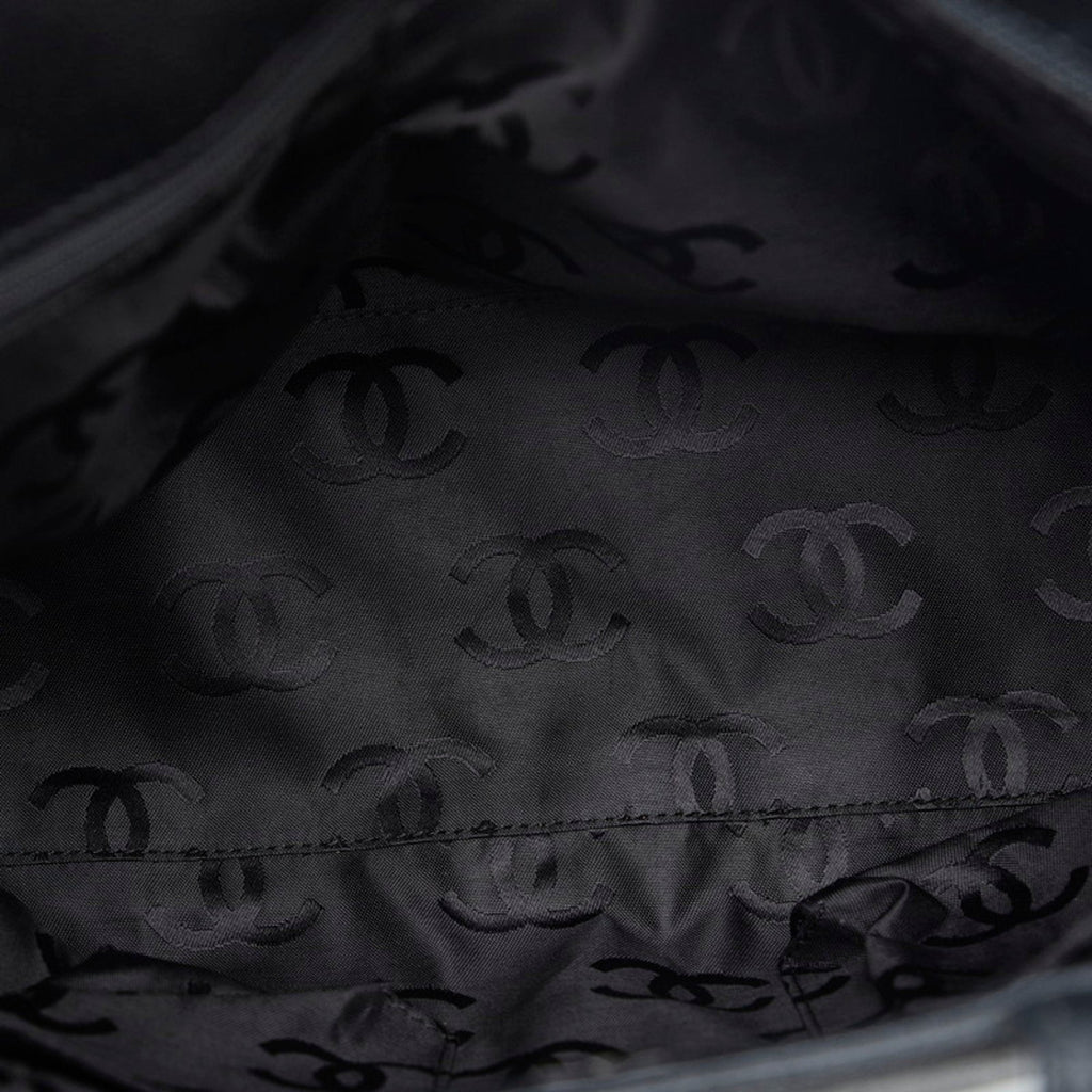 CHANEL Coco Mark Turnlock Handbag Tote Bag Black Caviar Skin Ladies