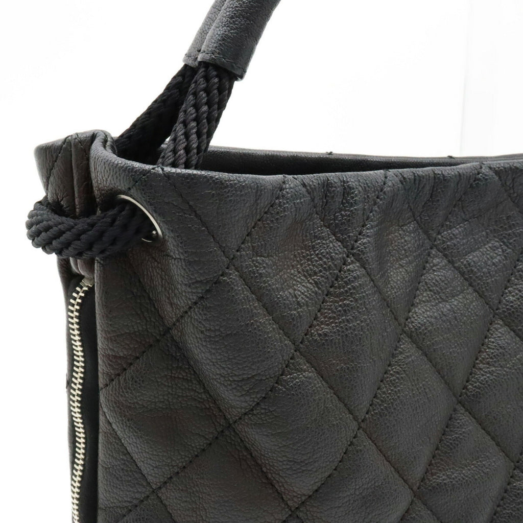 CHANEL Matelasse Coco Mark Shoulder Bag Leather Black