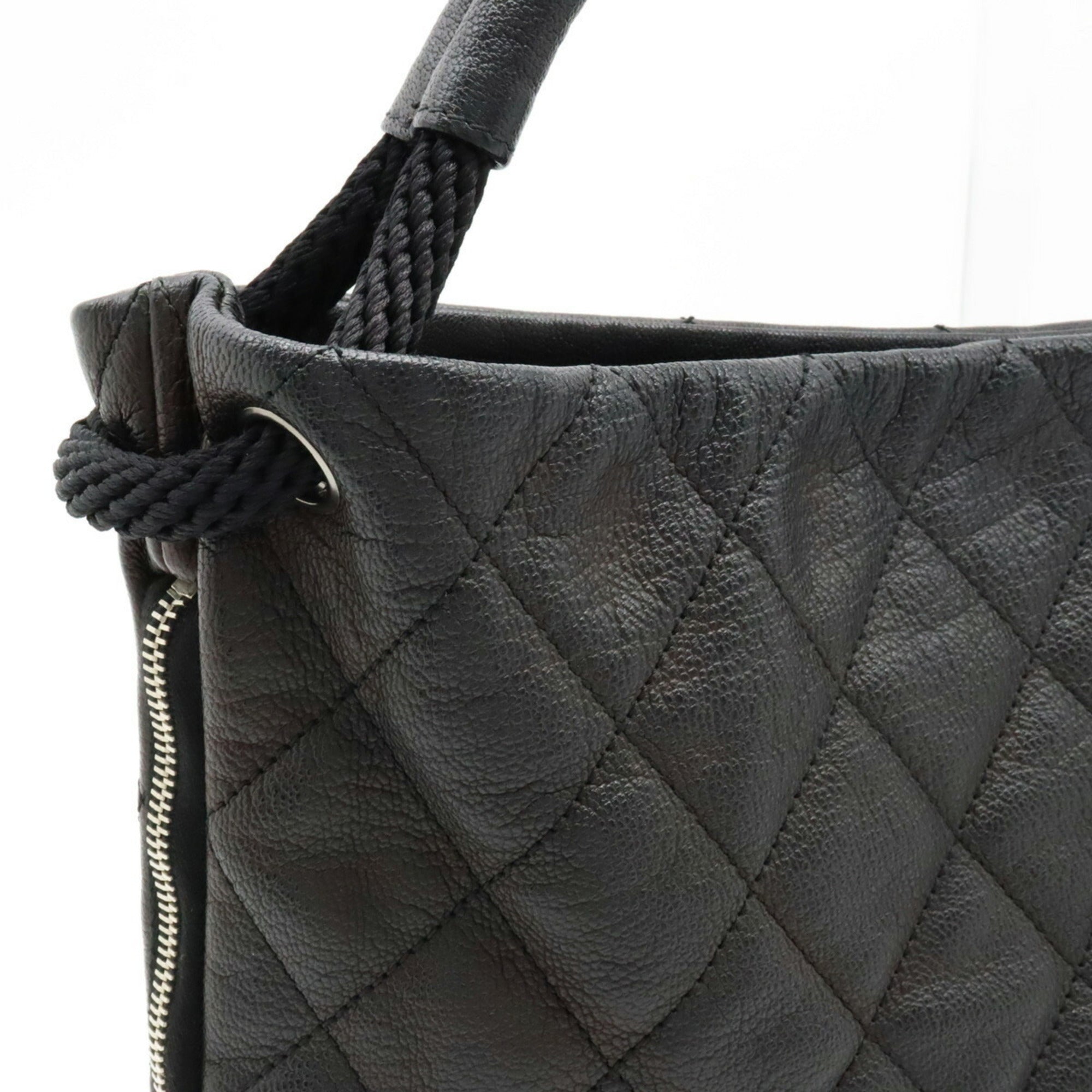 CHANEL Matelasse Coco Mark Shoulder Bag Leather Black