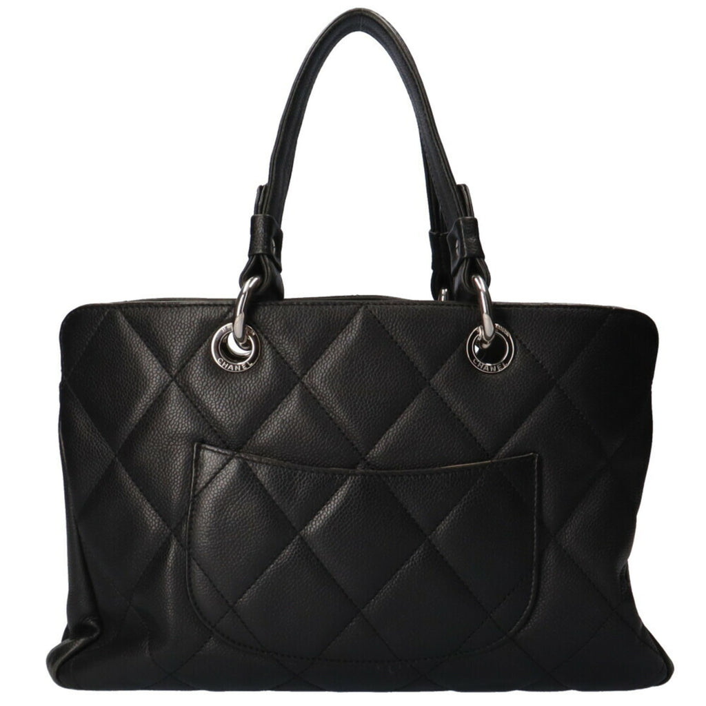 CHANEL matelasse handbag caviar skin black ladies