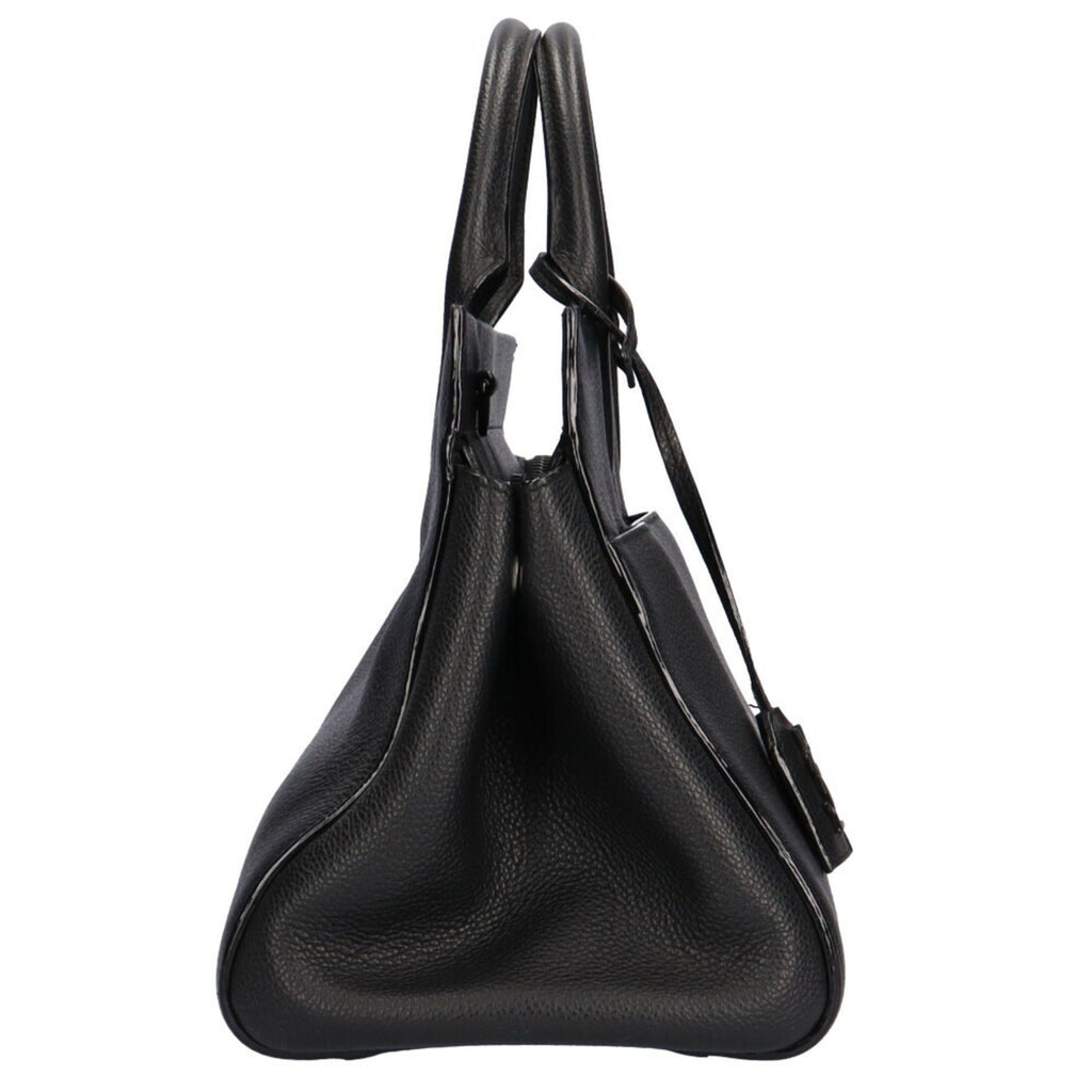 YVES SAINT LAURENT Cabalive Gauche Shoulder Bag Leather Black Women's