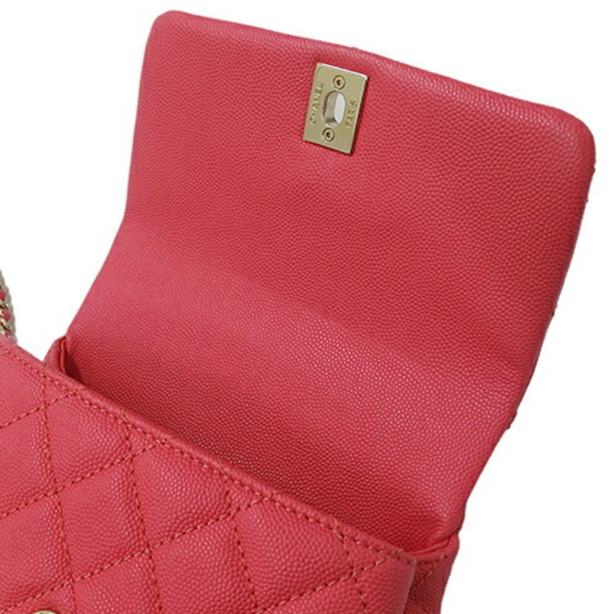 CHANEL Bag Matelasse Women's Handbag Shoulder 2way Caviar Skin Pink Crossbody