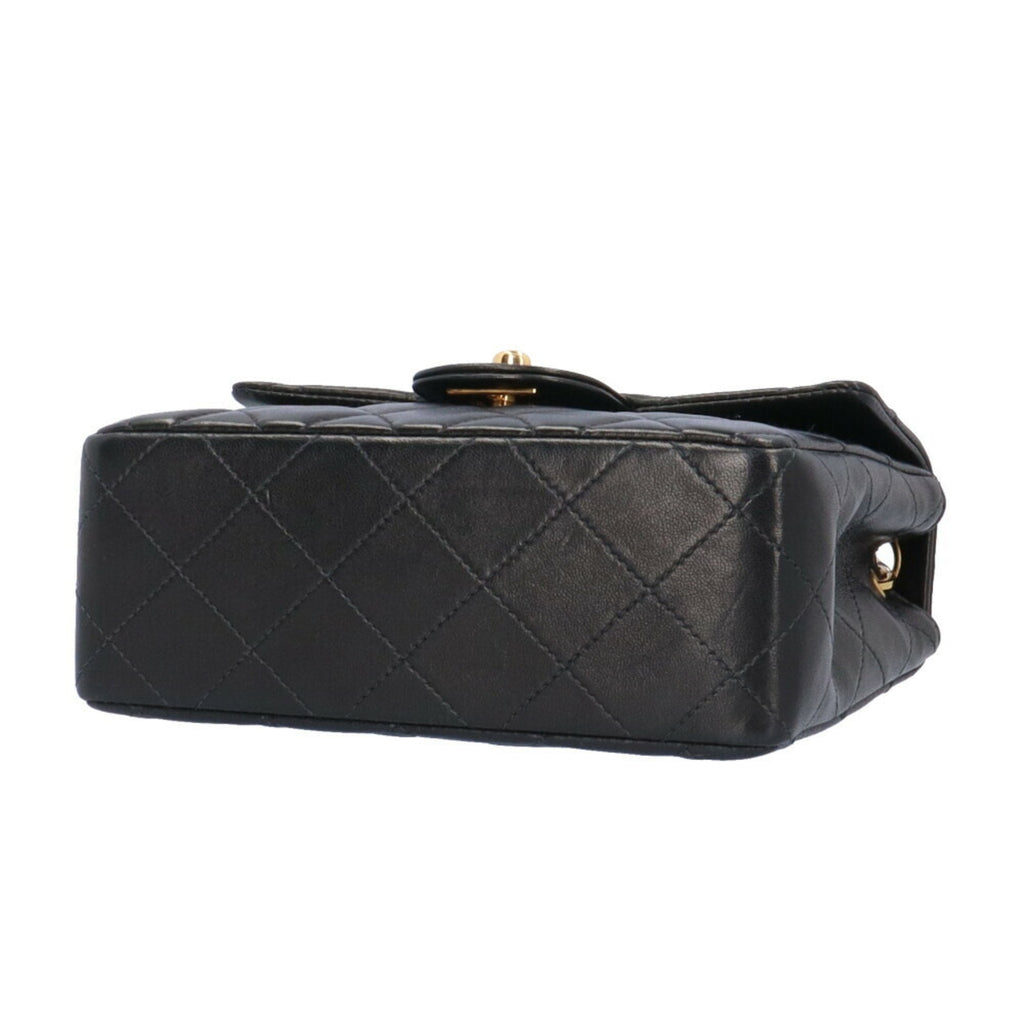 CHANEL Chain Matelasse Shoulder Bag Lambskin Black Women's