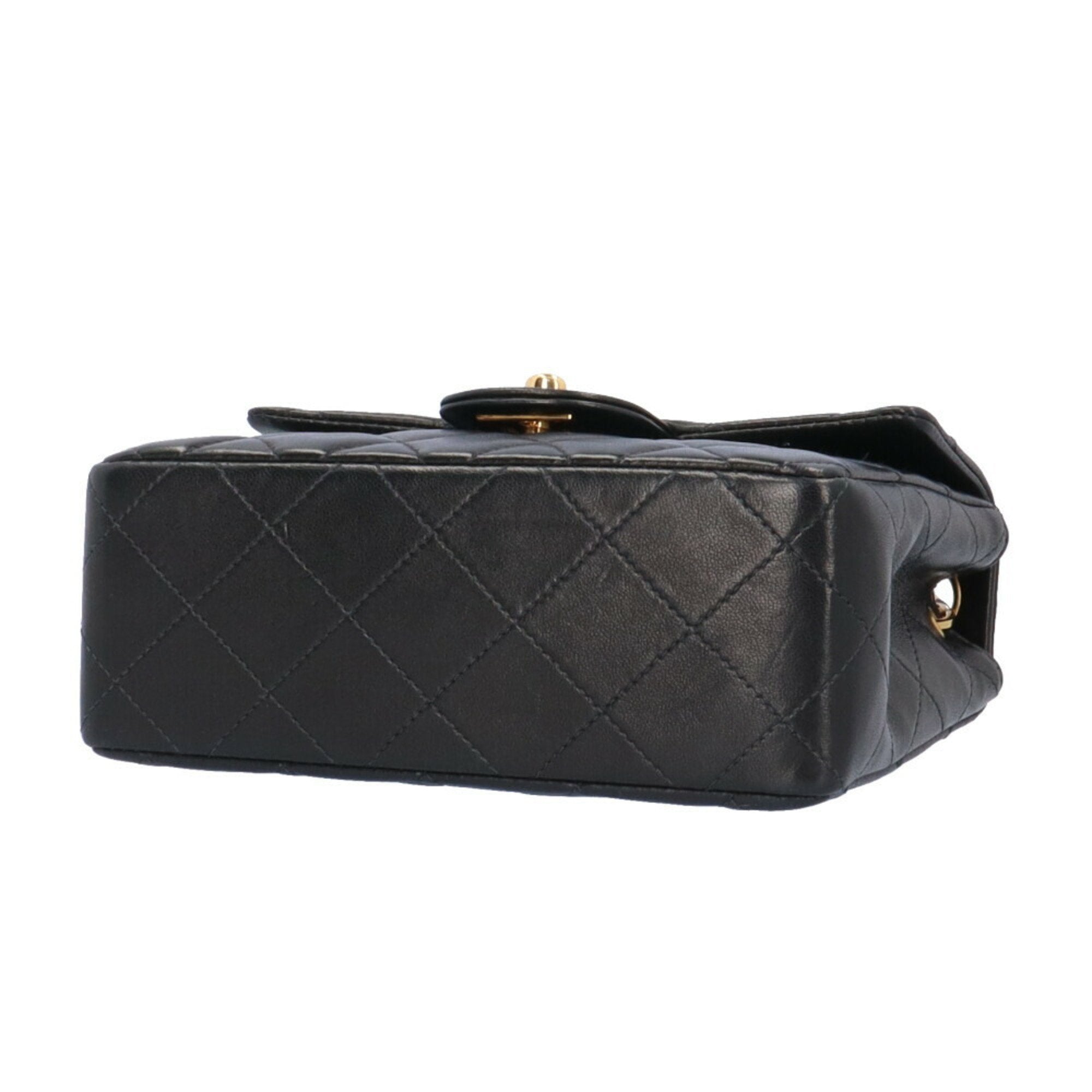 CHANEL Chain Matelasse Shoulder Bag Lambskin Black Women's