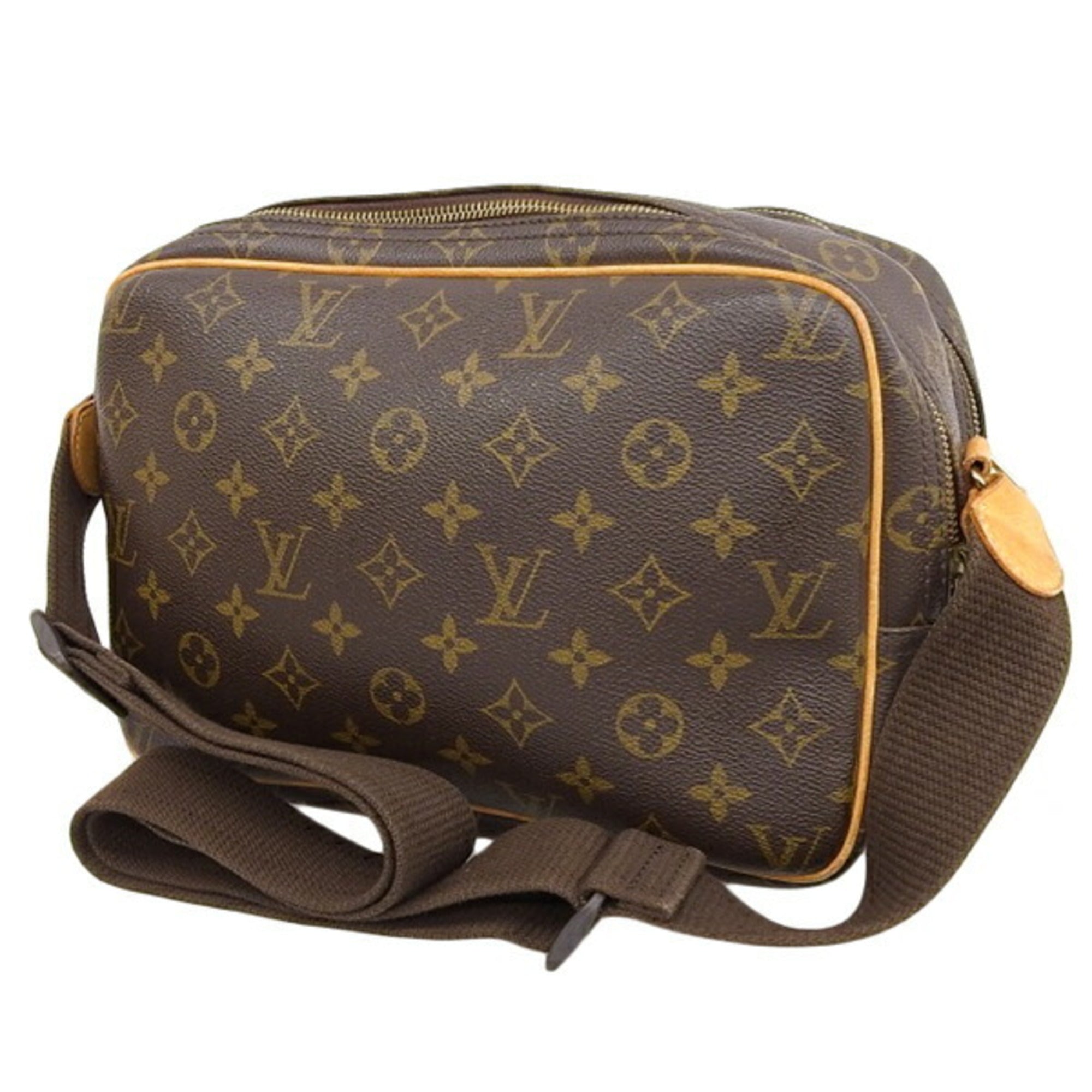 LOUIS VUITTON Monogram Reporter PM Shoulder Bag M45254 Brown Women's
