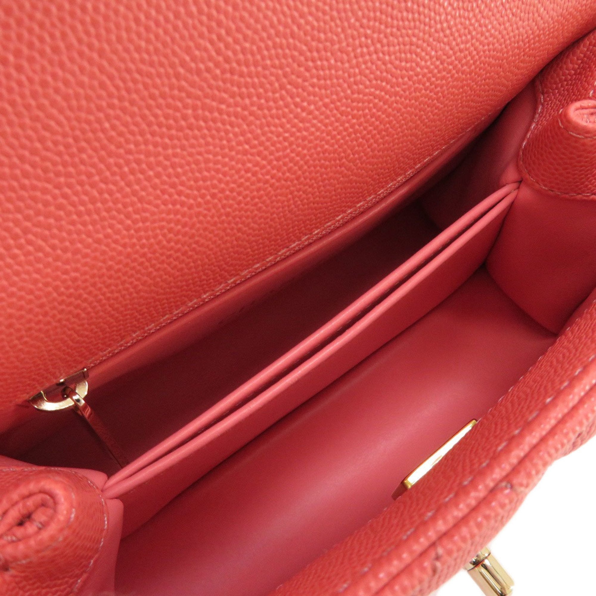 CHANEL Matelasse Handbag Caviar Skin Women's