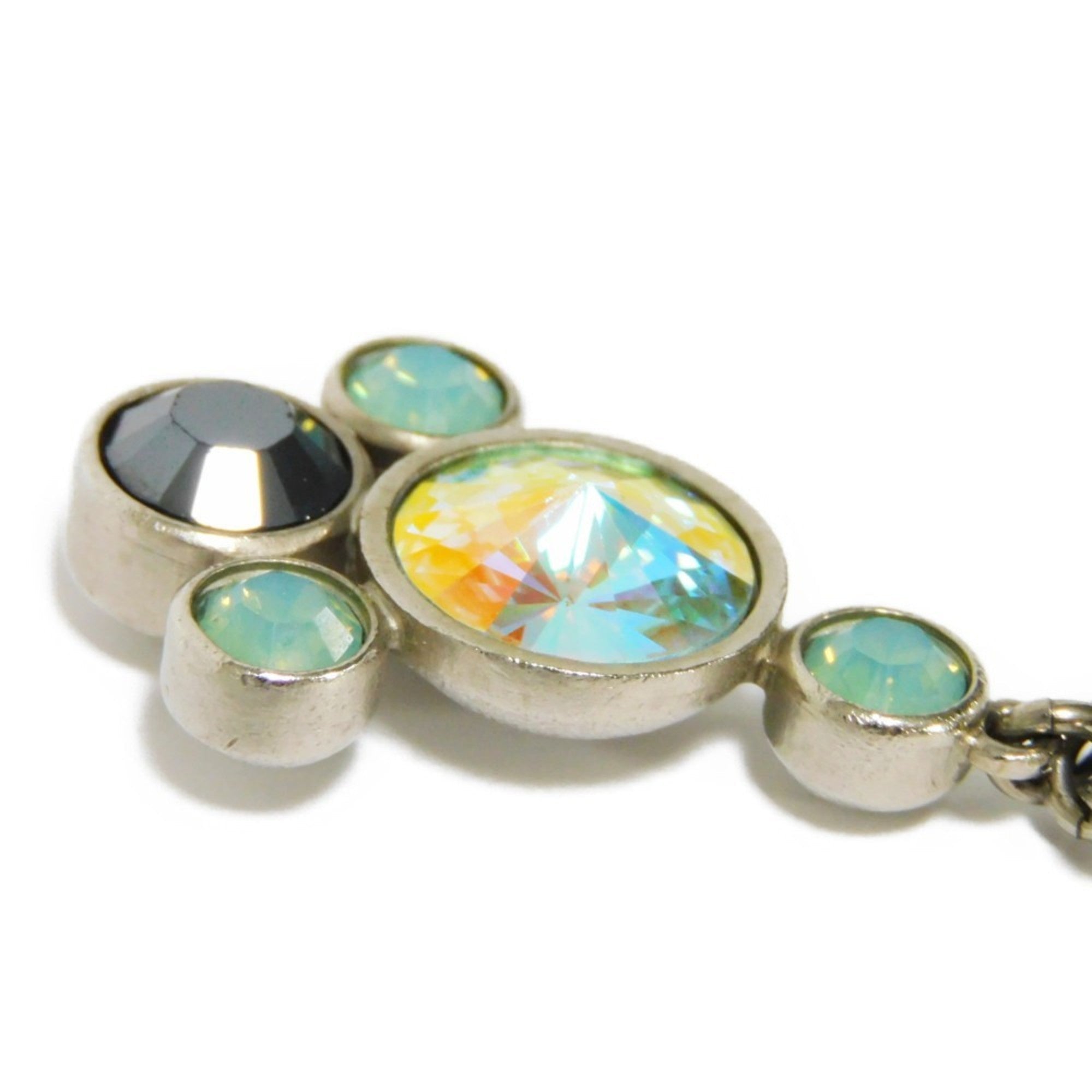 CHANEL Earrings Swing Crystal Coco Mark Bijou Black Emerald Green 06A CC Aurora Ladies Accessories Jewelry