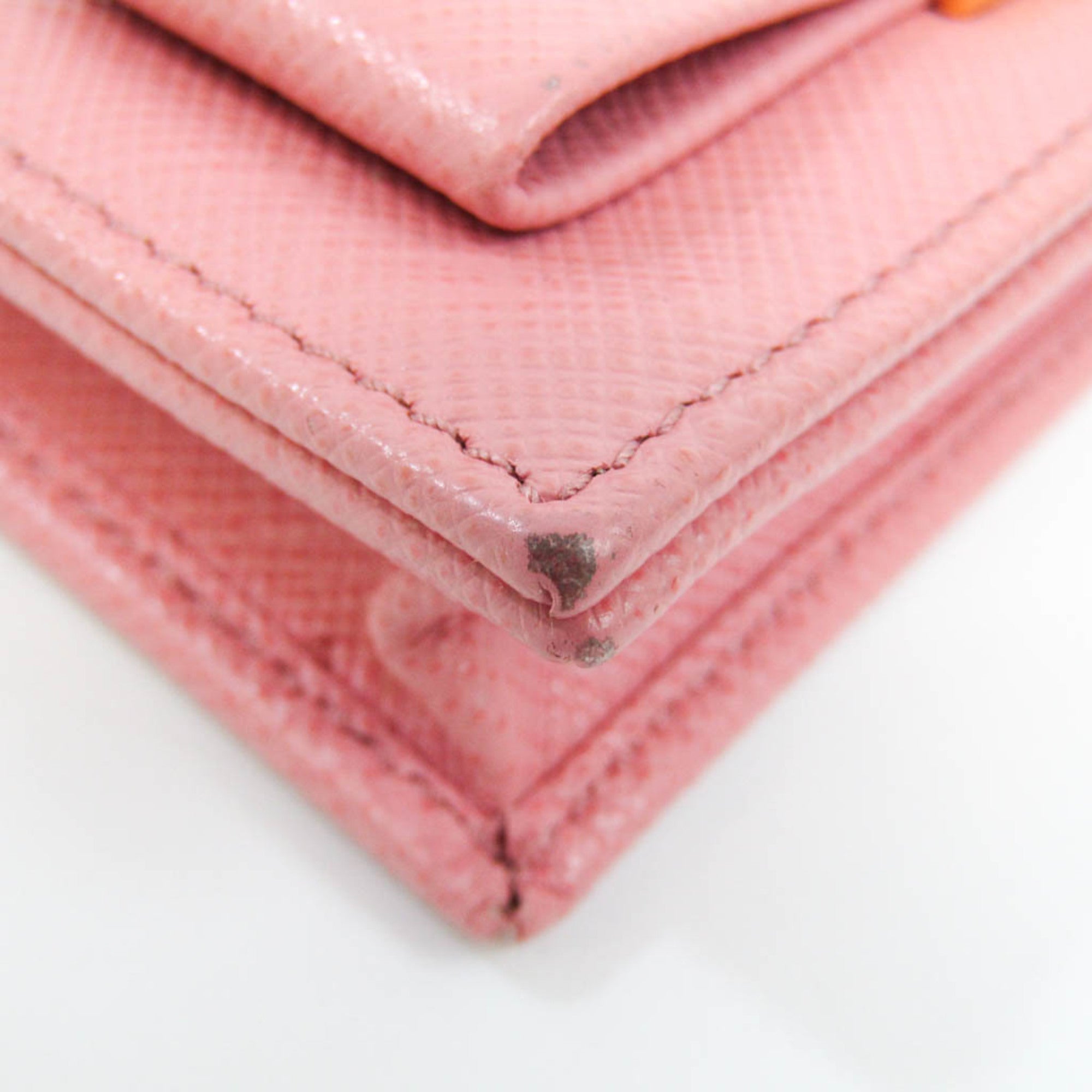 PRADA SAFFIANO FIOCCO 1MC122 Leather Business Card Case Pink